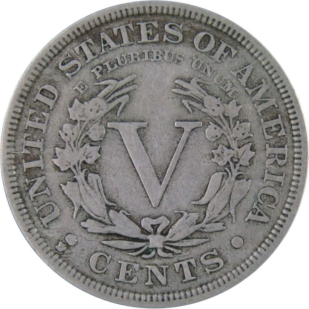 1912 D Liberty Head V Nickel F Fine 5c Coin