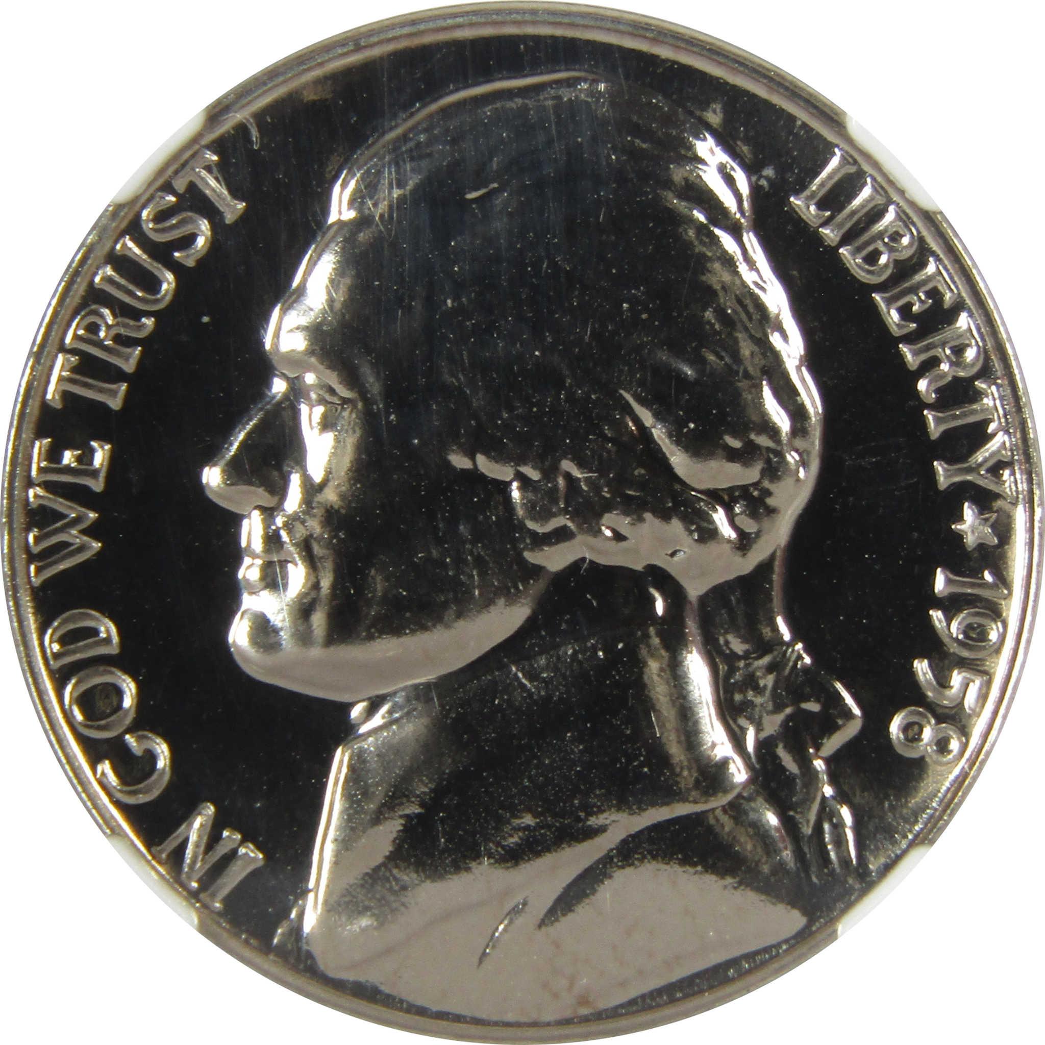 1958 Jefferson Nickel PF 68 NGC Proof 5c Coin Collectible SKU:I27112