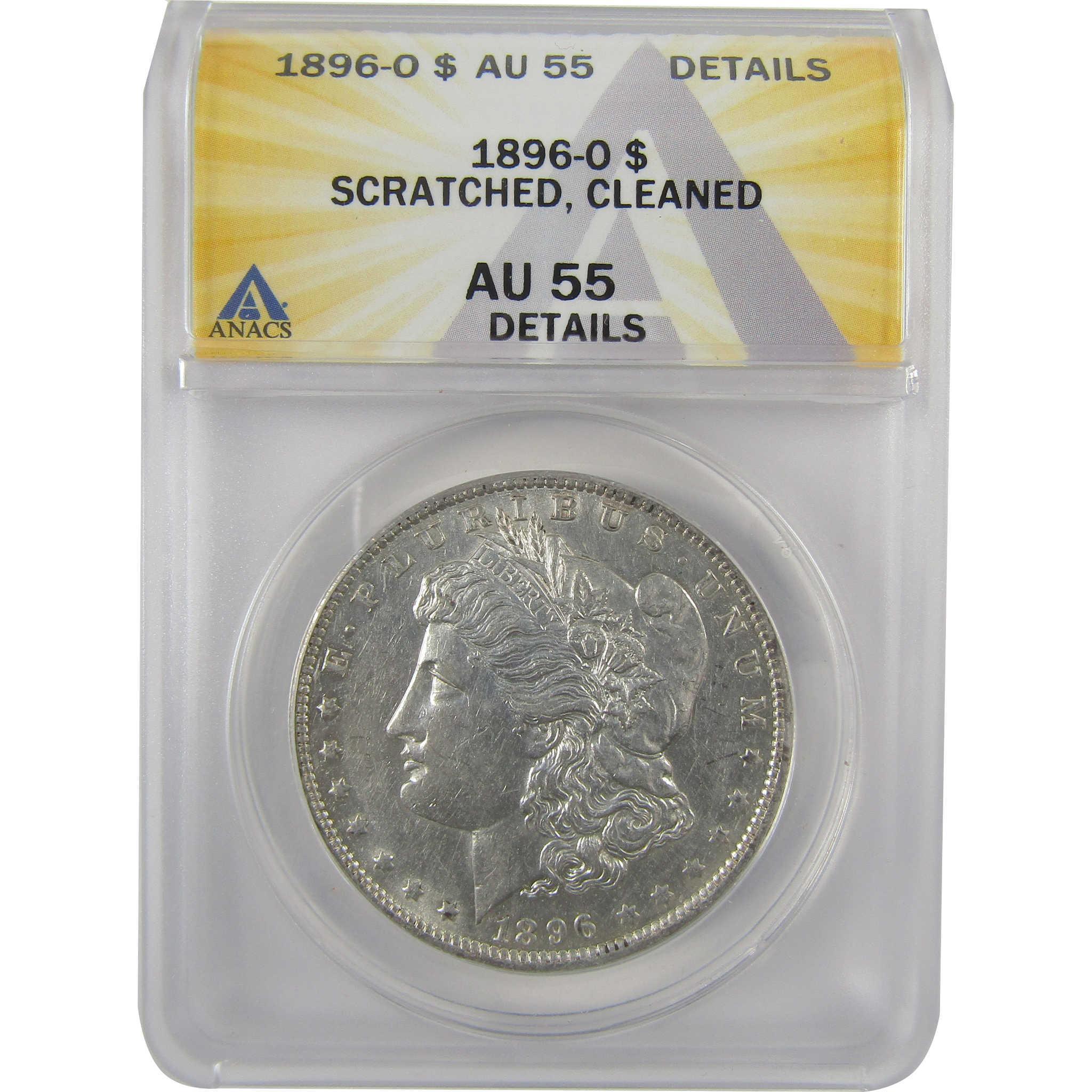 1896 O Morgan Dollar AU 55 Details ANACS Silver $1 Coin SKU:I19004 - Morgan coin - Morgan silver dollar - Morgan silver dollar for sale - Profile Coins & Collectibles
