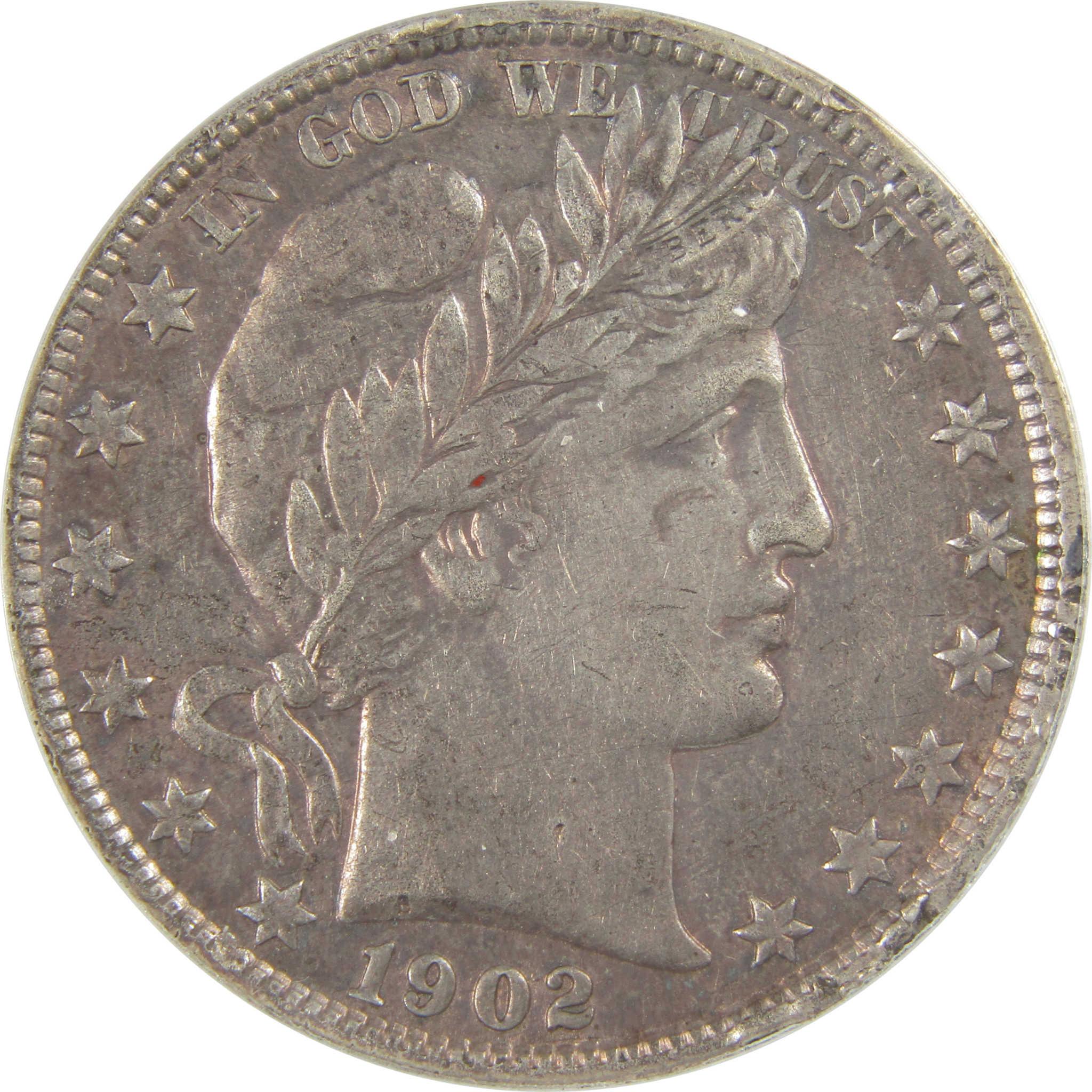 1902 Barber Half Dollar EF 40 Details ANACS Silver SKU:CPC0818
