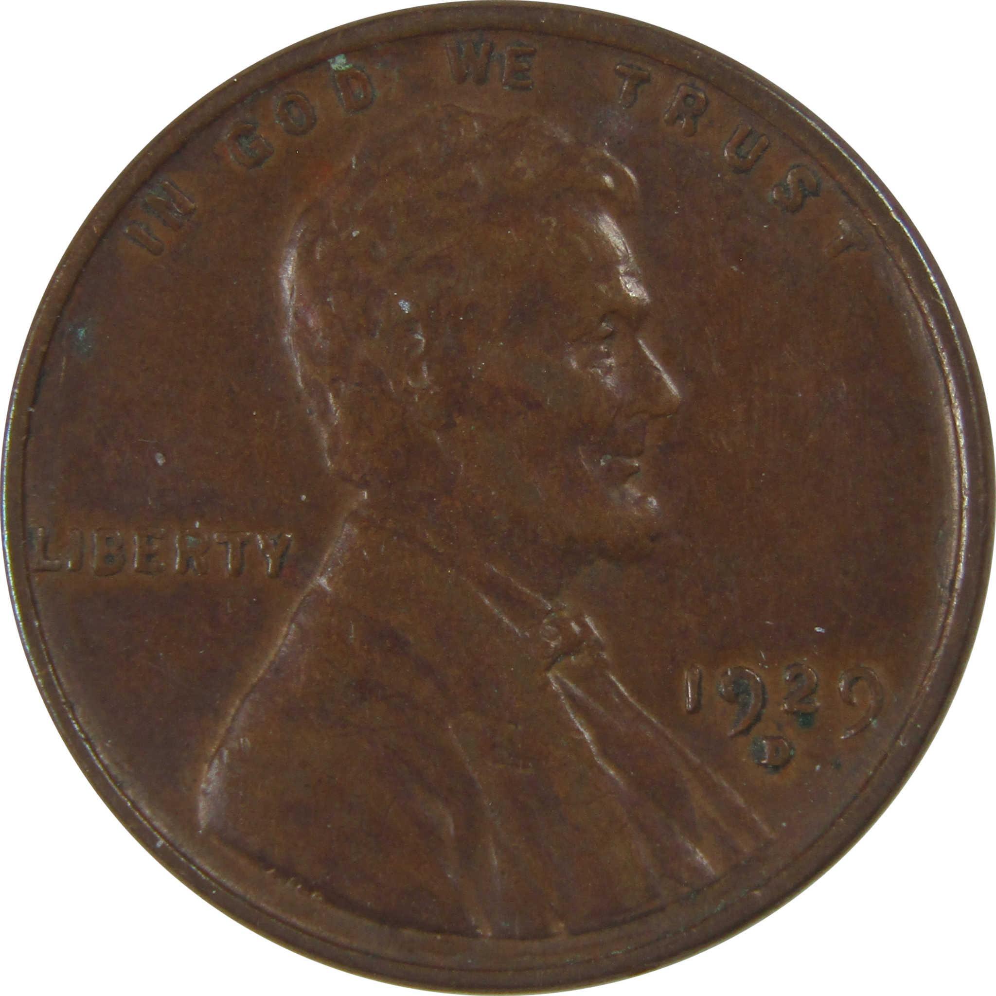 1929 D Lincoln Wheat Cent VF Very Fine Penny 1c Coin SKU:I23762