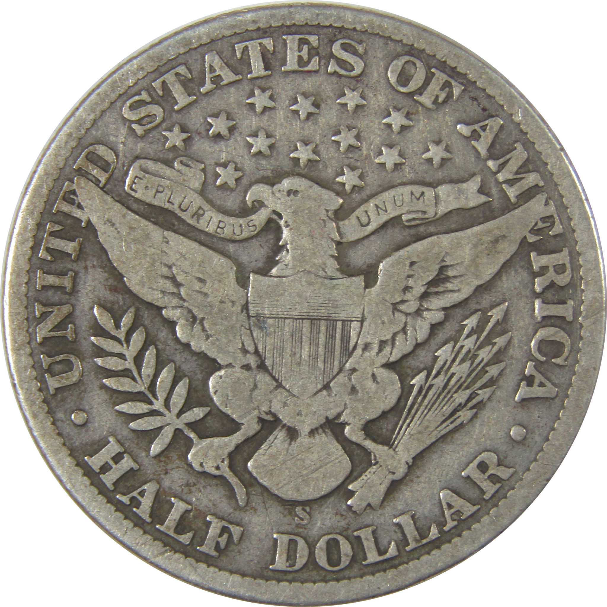 1908 S Barber Half Dollar VG Very Good Silver 50c Coin SKU:I22761