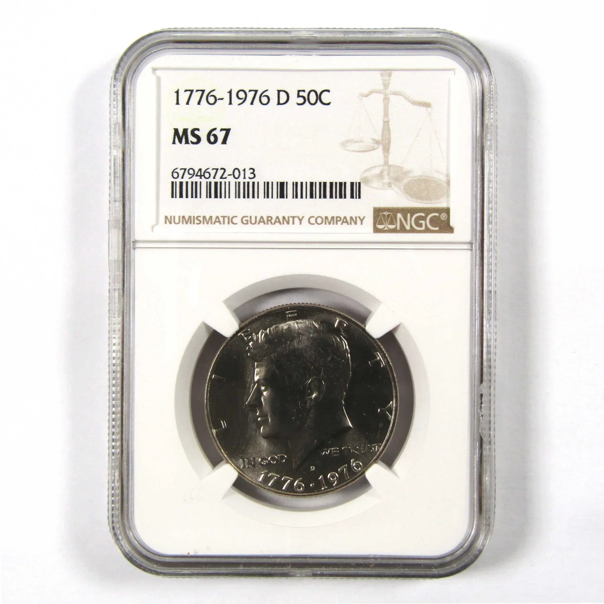 1976 D Kennedy Bicentennial 50c MS 67 NGC Clad Unc SKU:I9807