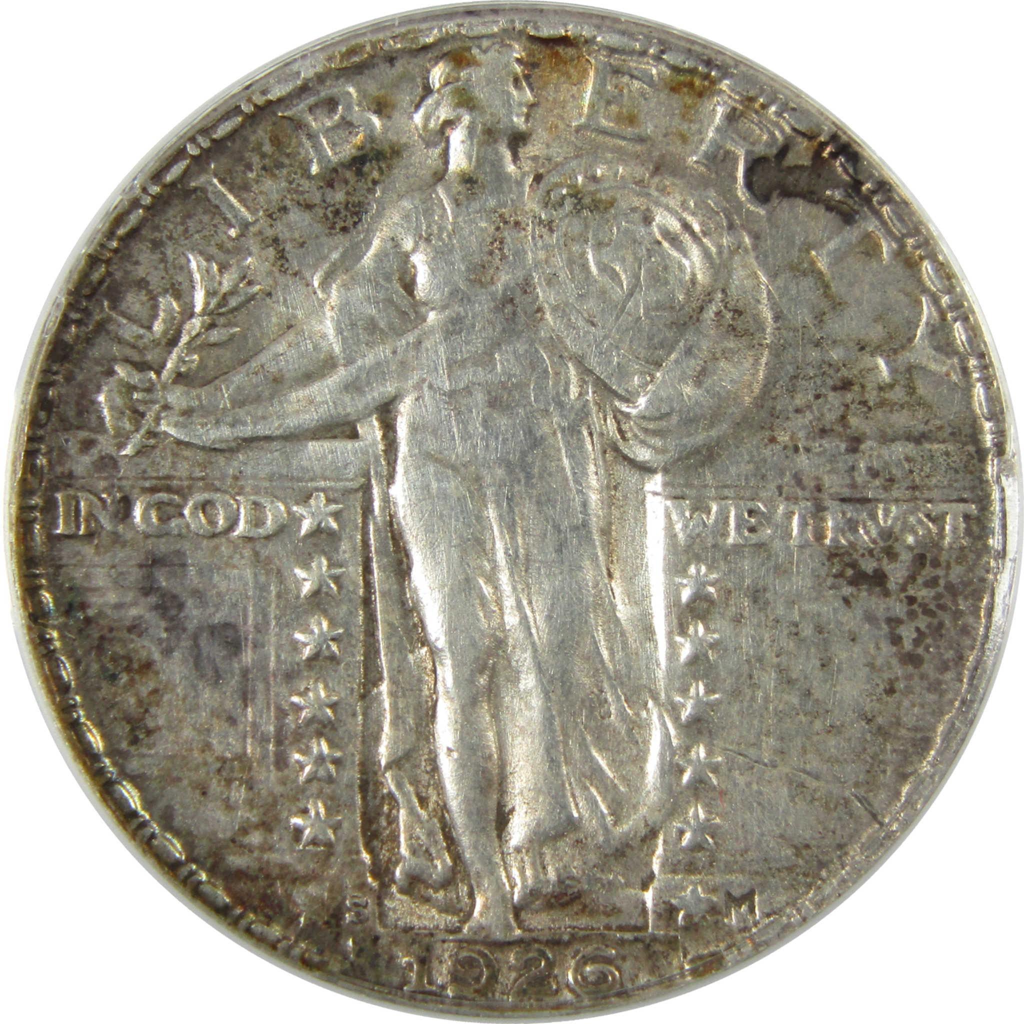 1926 S Standing Liberty Silver Quarter AU 53 Details ANACS SKU:I28034