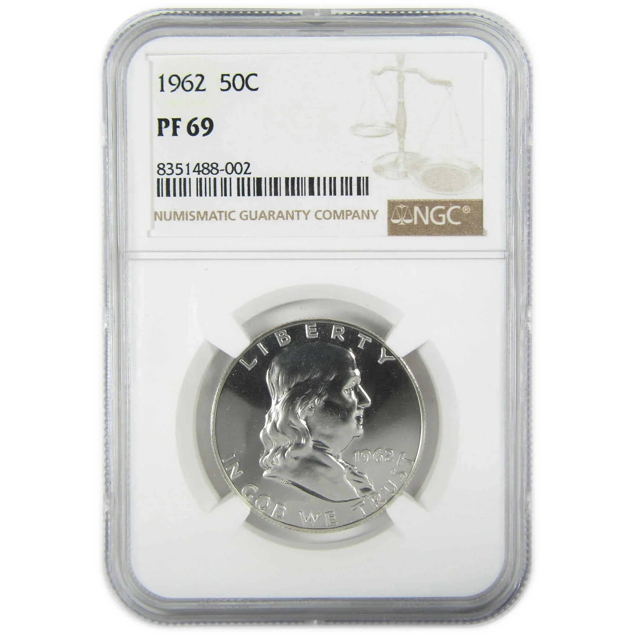 1962 Franklin Silver Half Dollar PF 69 NGC Proof 50c Coin SKU:I27419