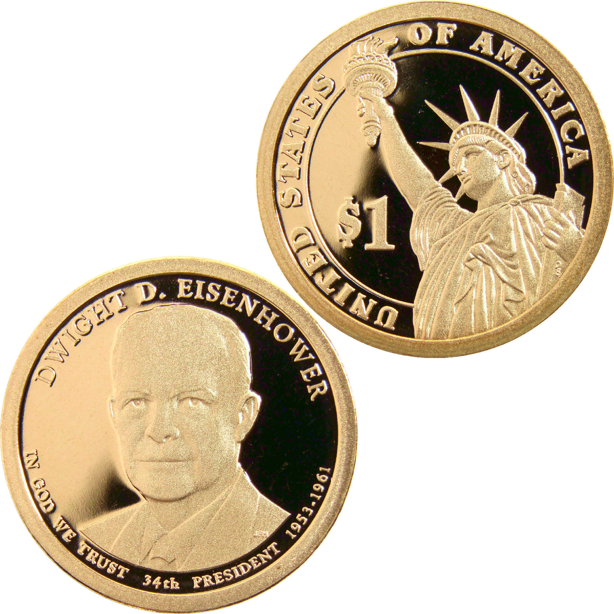2015 S Dwight D Eisenhower Presidential Dollar Choice Proof $1 Coin