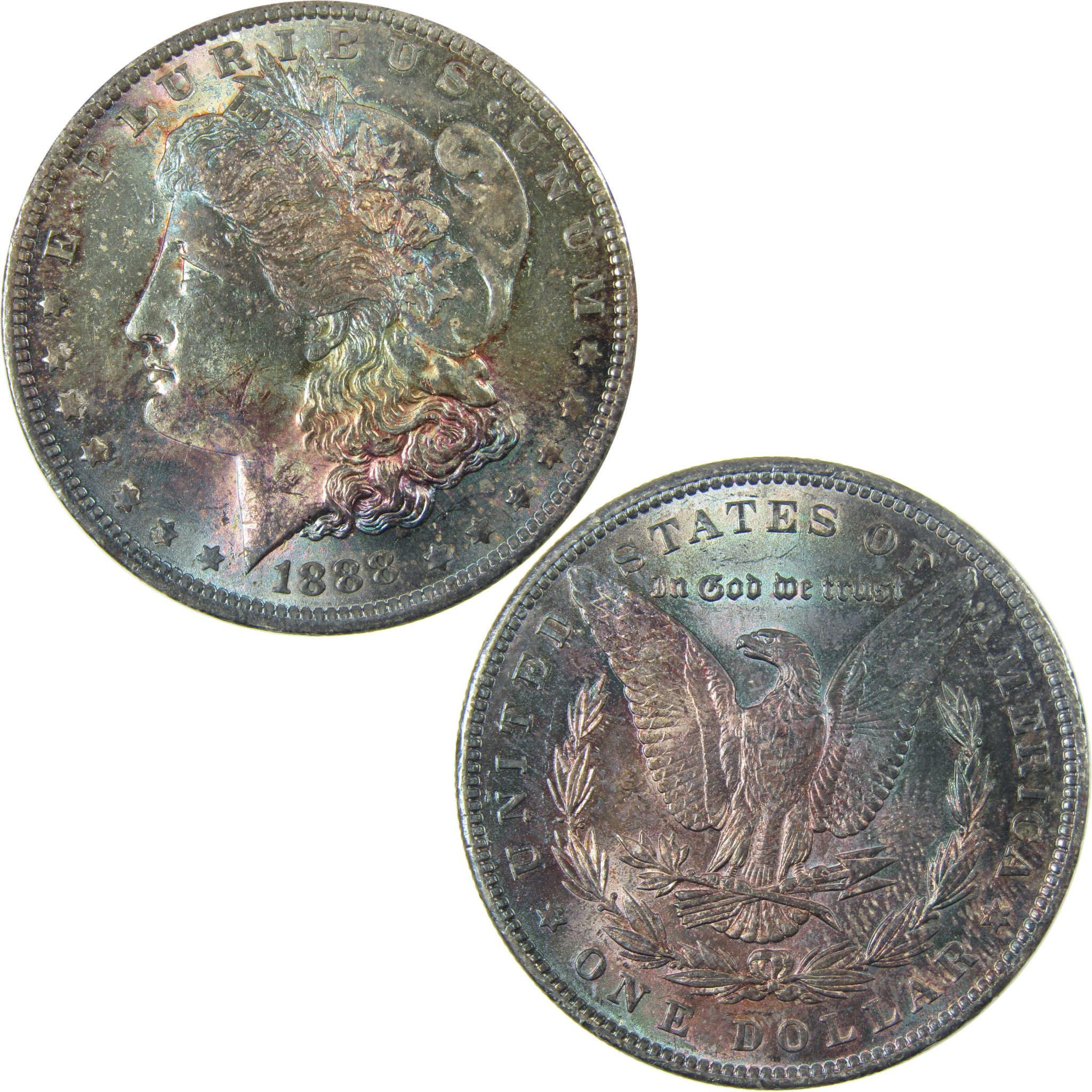 1888 Morgan Silver Dollar AU About Uncirculated Toned SKU:CP1644