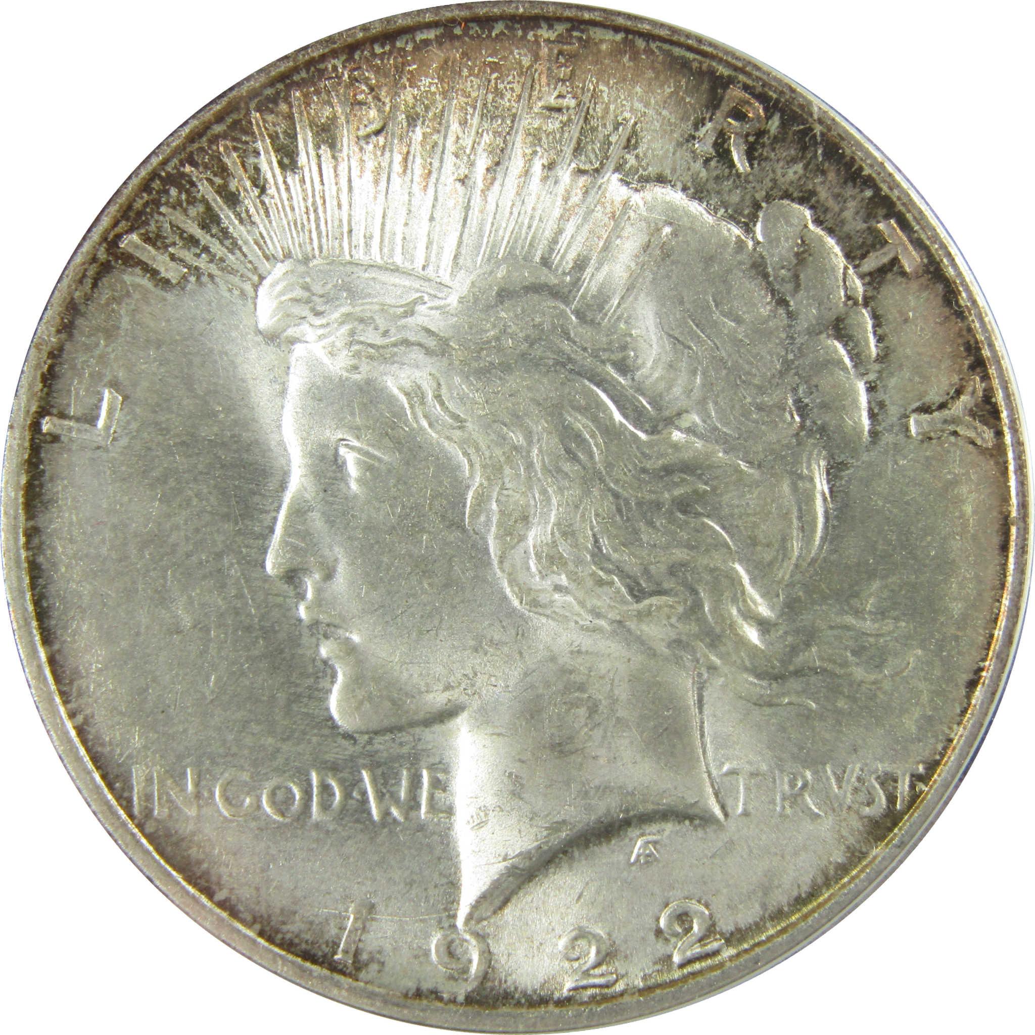 1922 D Peace Silver Dollar MS 63 ANACS Uncirculated $1 Coin SKU:I28008