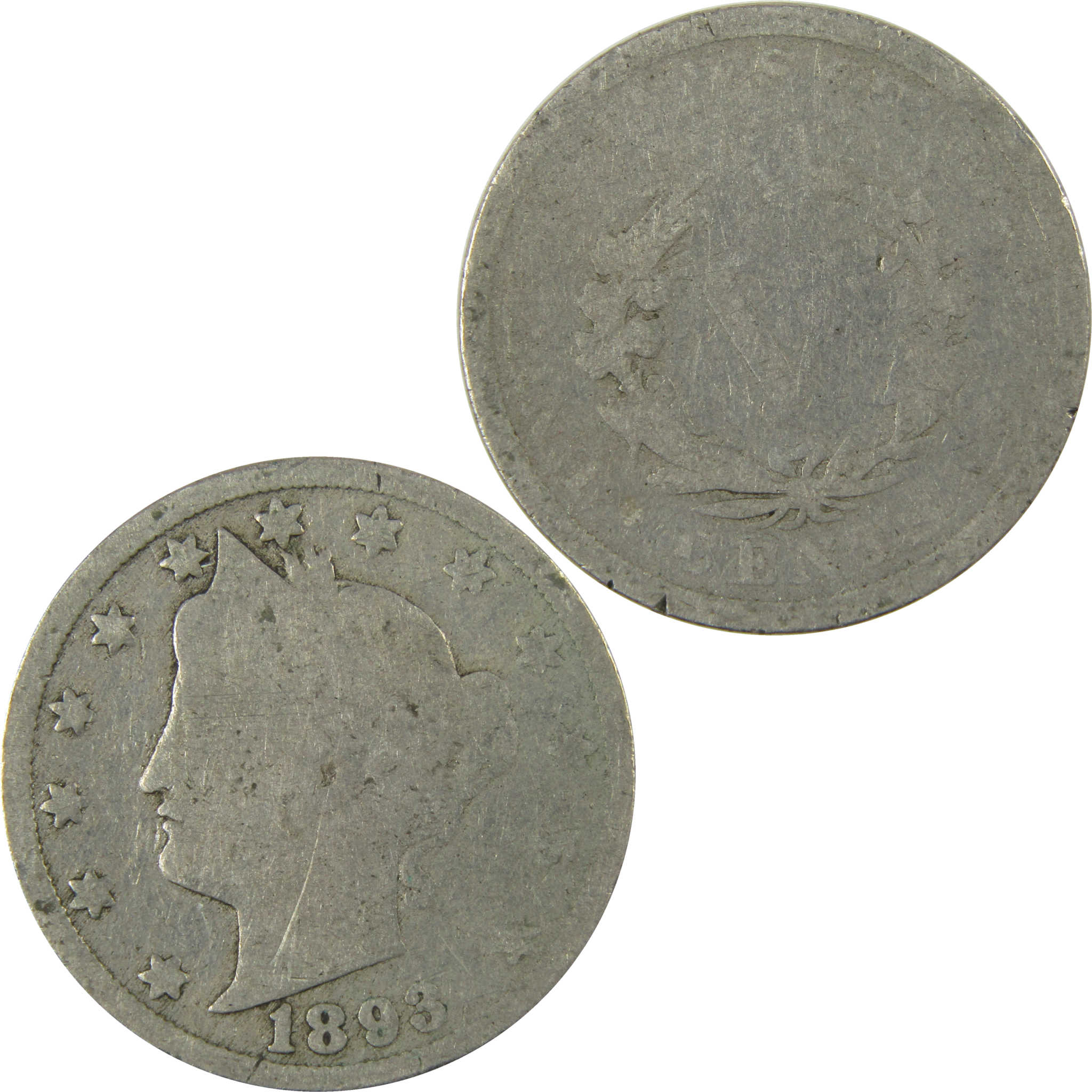 1893 Liberty Head V Nickel AG About Good 5c Coin SKU:I27220