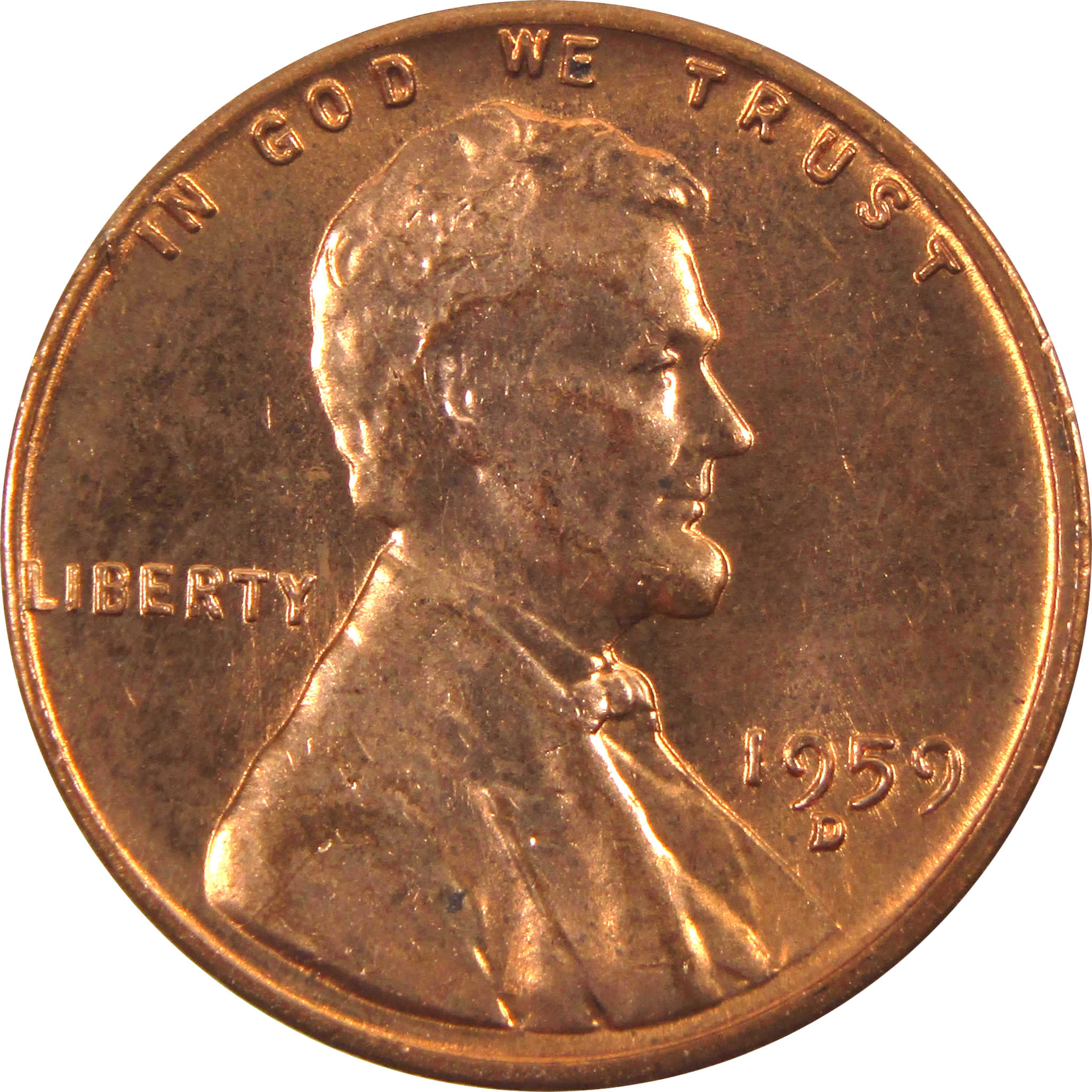 1959 D Lincoln Memorial Cent BU Uncirculated Penny 1c Coin