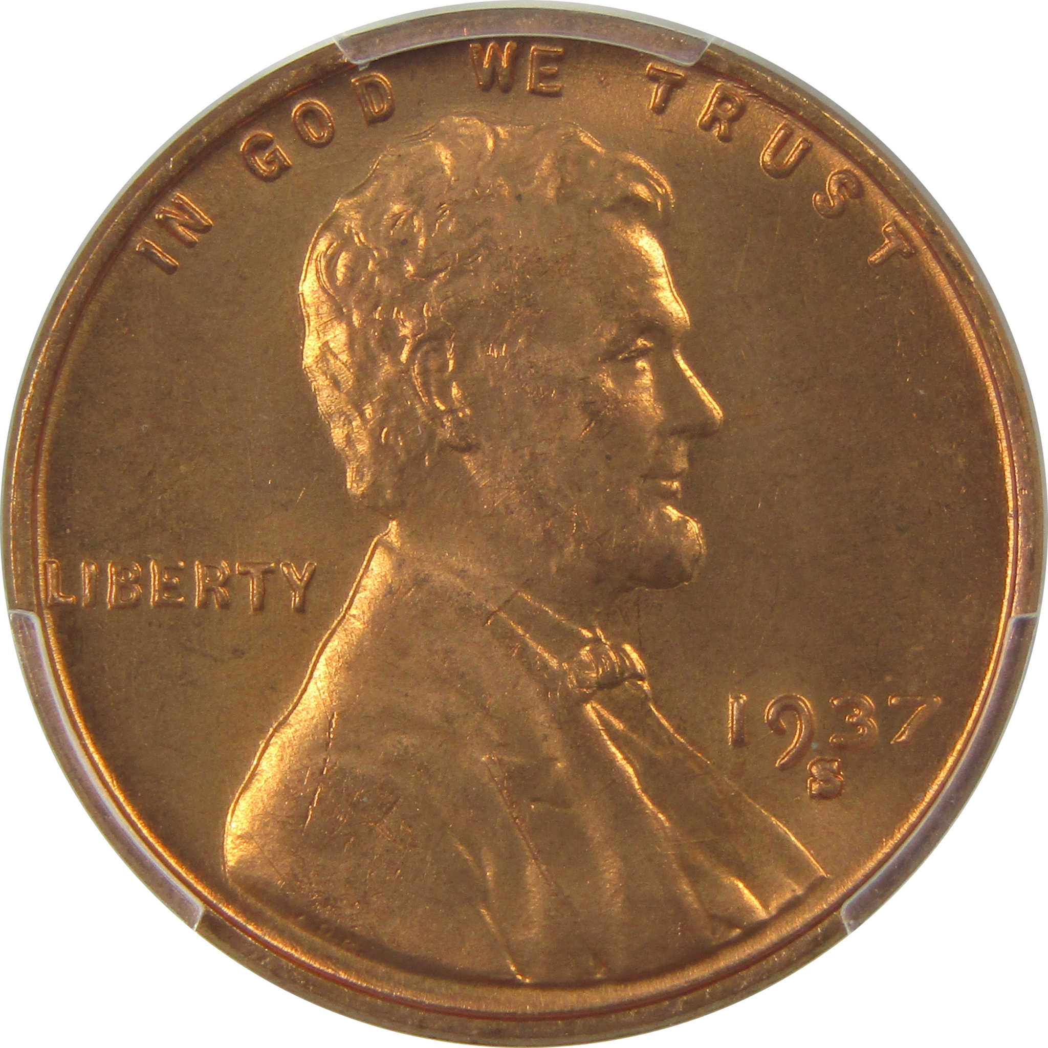 1937 S Lincoln Wheat Cent MS 67 RD PCGS Penny Uncirculated SKU:I22395