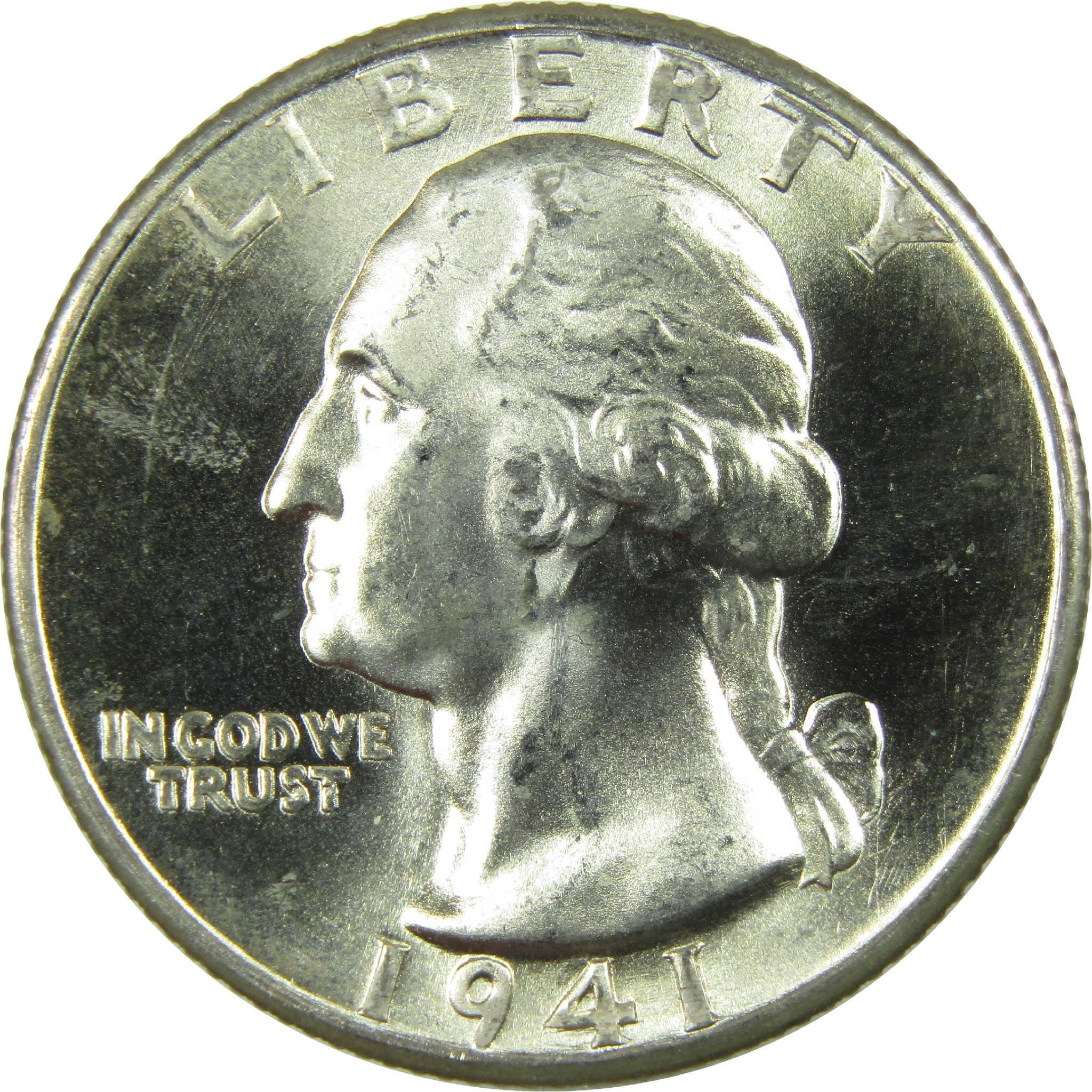 1941 D Washington Silver Quarter BU Gem Uncirculated Mint State