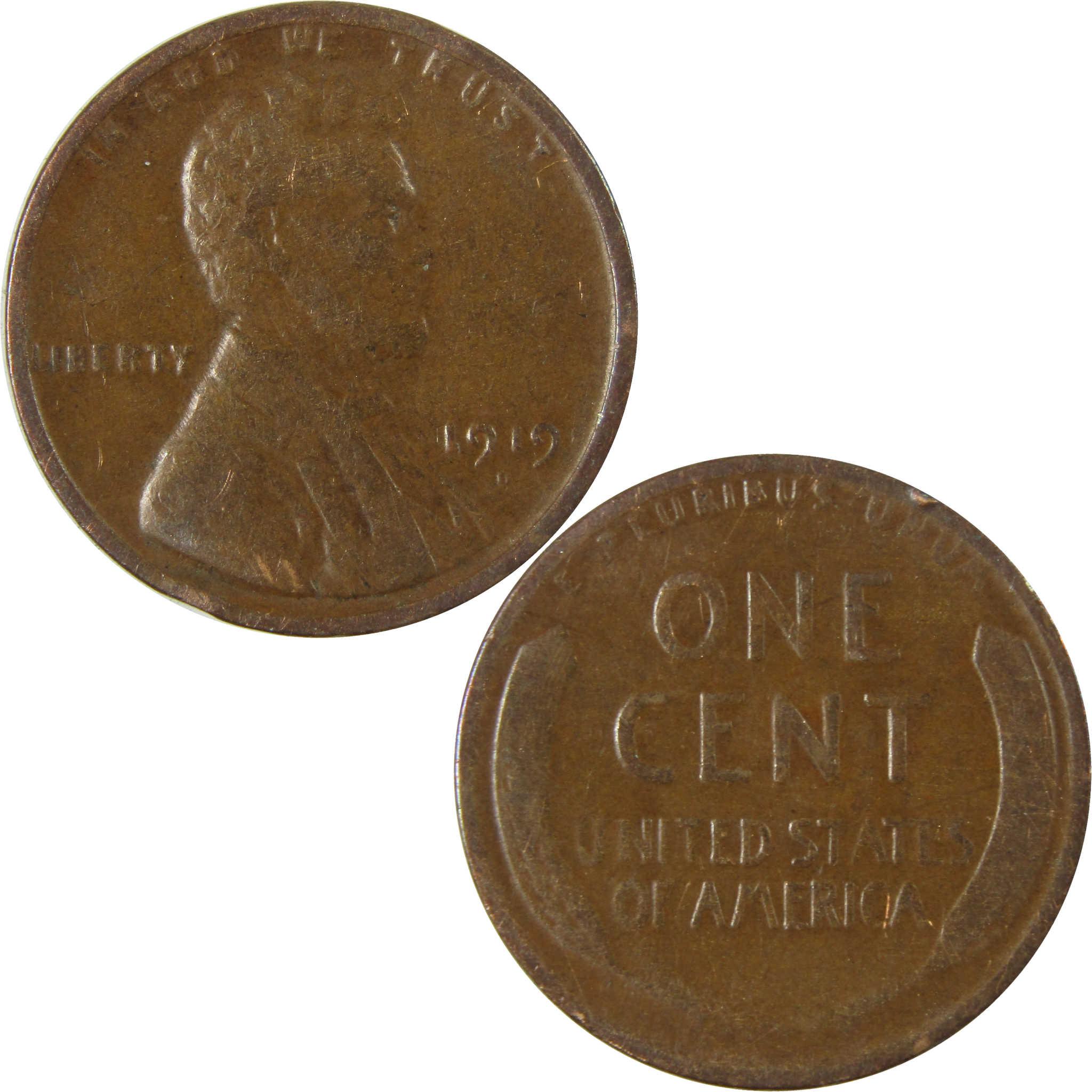 1919 D Lincoln Wheat Cent G Good Penny 1c Coin Collectible SKU:I27177