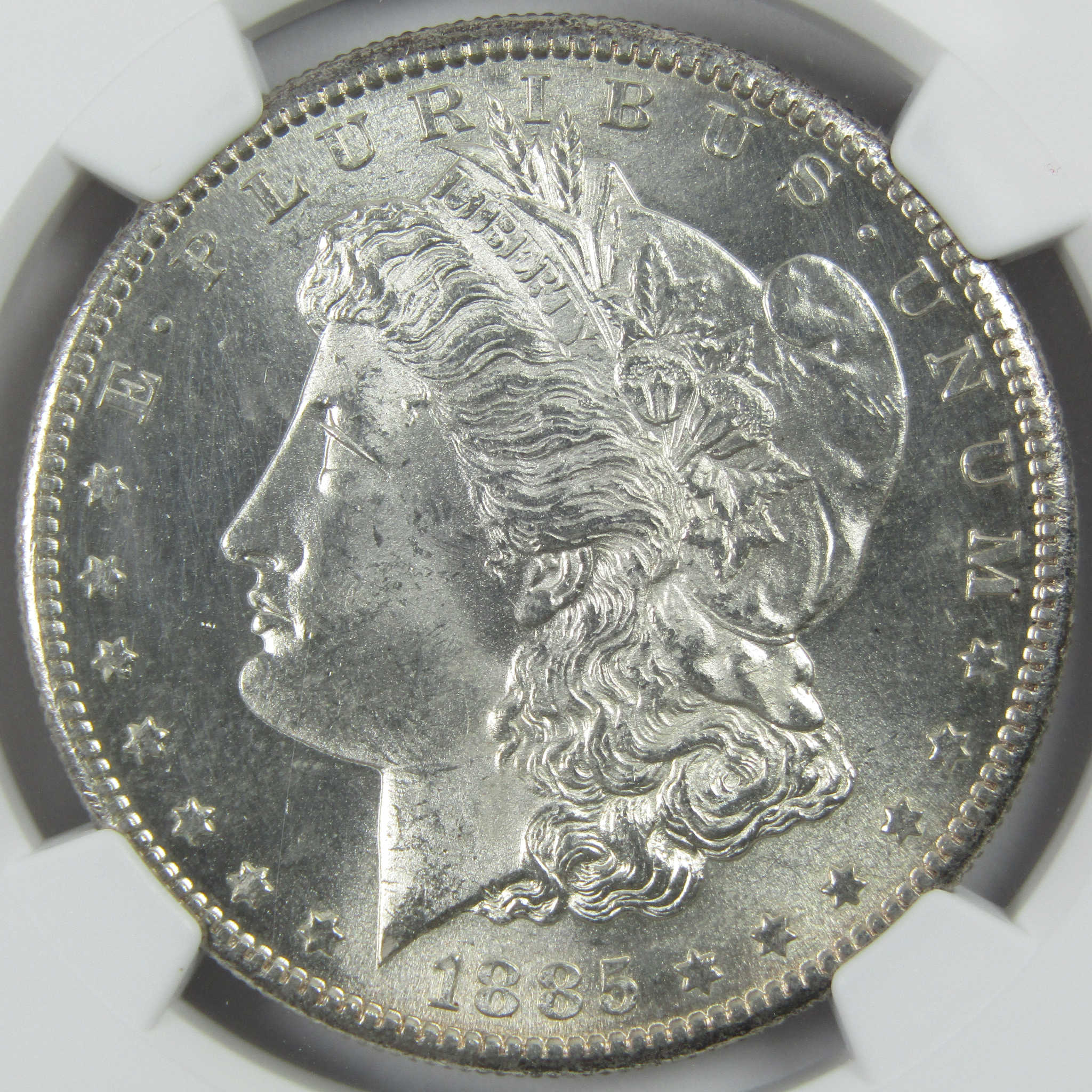 1885 S Morgan Dollar Uncirculated Details NGC Silver $1 Coin SKU:I1464 - Morgan coin - Morgan silver dollar - Morgan silver dollar for sale - Profile Coins & Collectibles