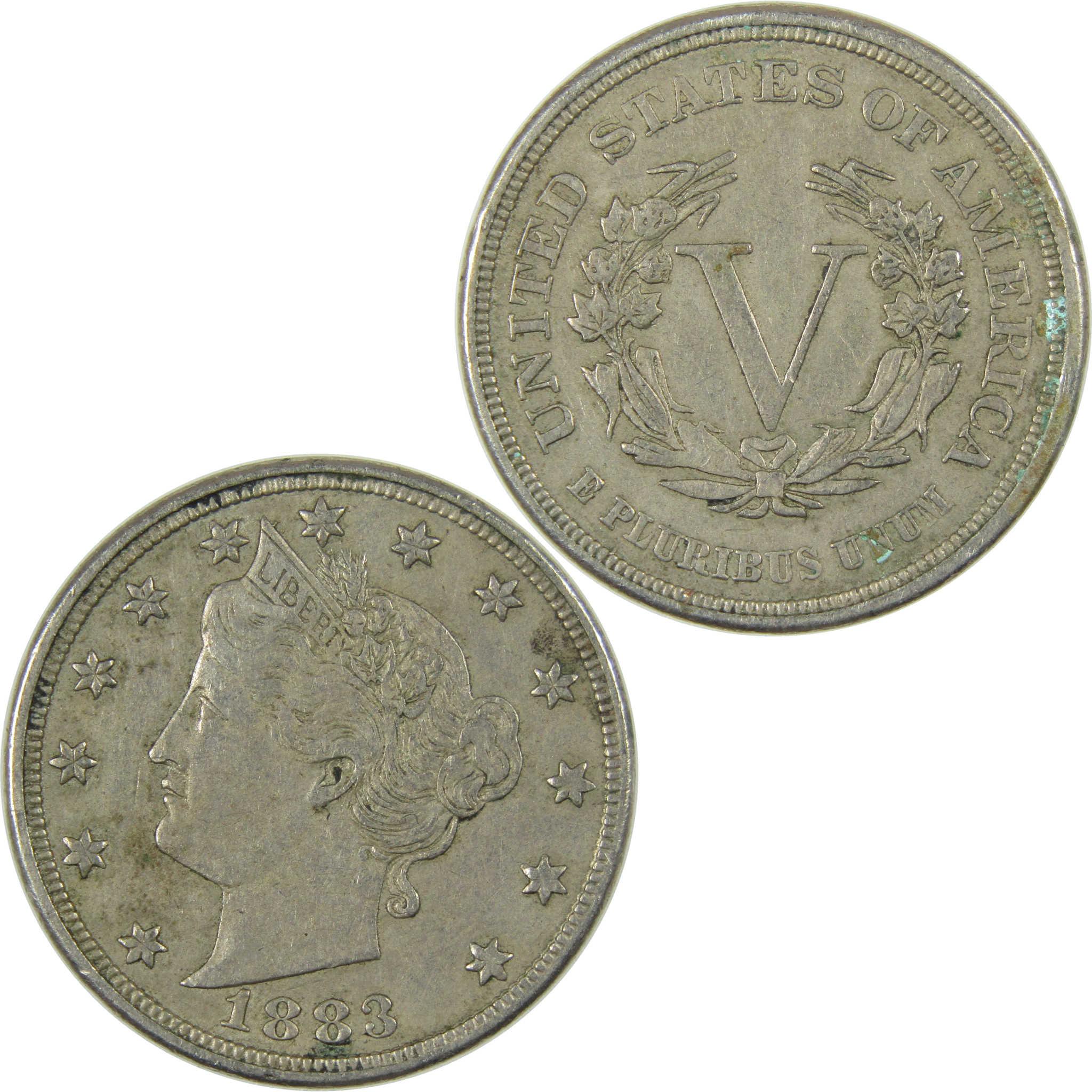 1883 No Cents Liberty Head V Nickel VF Very Fine 5c Coin SKU:I27240