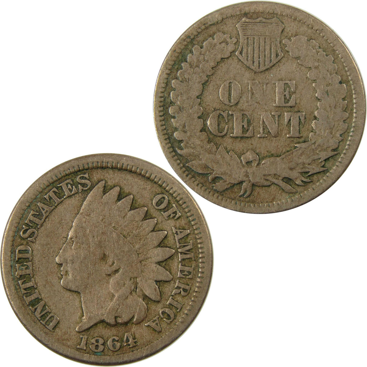 1864 Indian Head Copper-Nickel Cent VG Very Good Penny SKU:CP1267