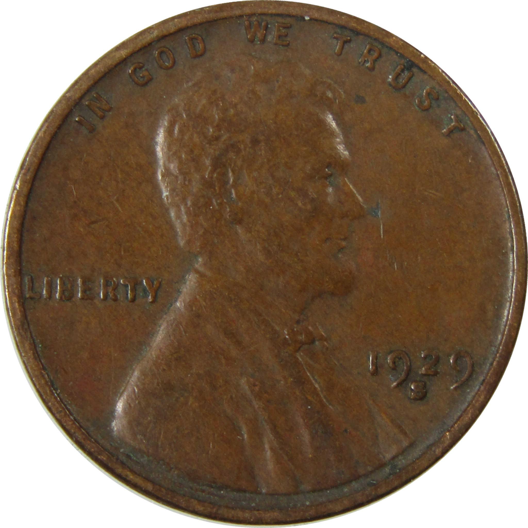 1929 S Lincoln Wheat Cent VF Very Fine Penny 1c Coin SKU:I27206