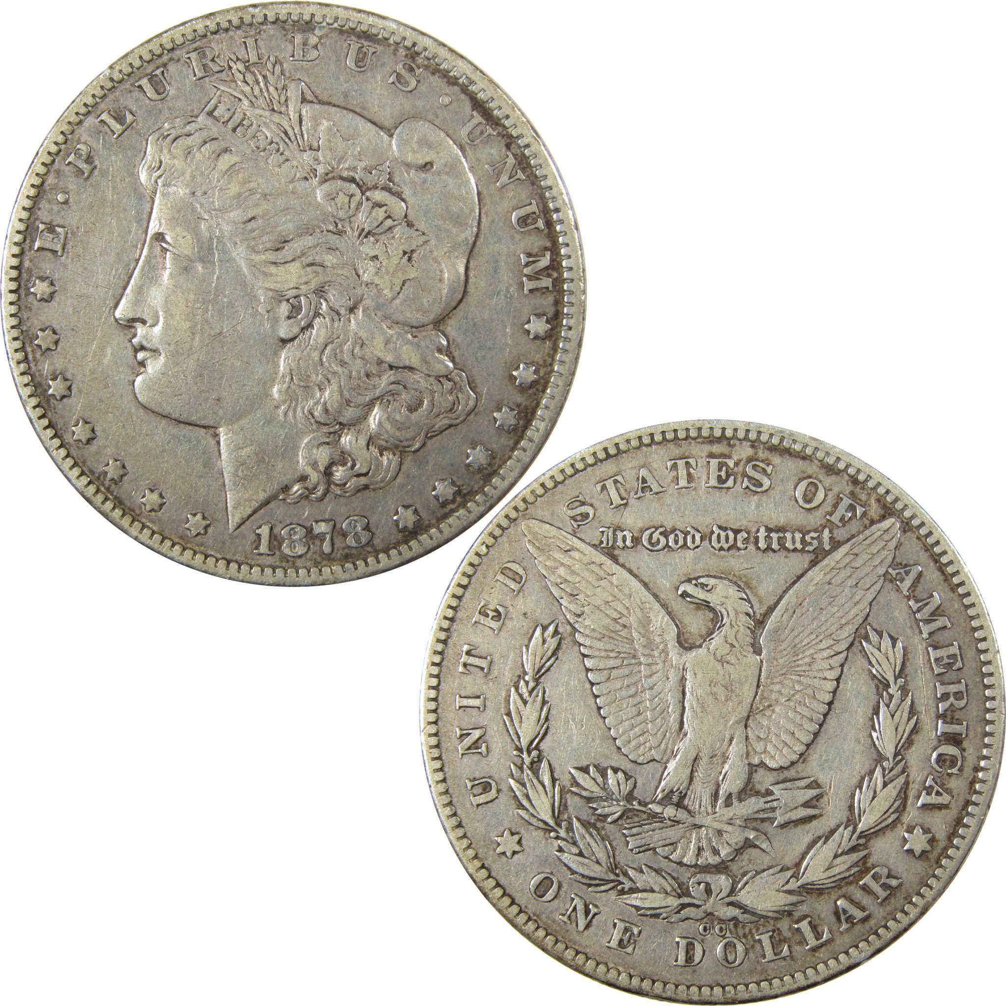 1878 CC Morgan Silver Dollar VF Very Fine $1 Coin SKU:CP1386 - Morgan coin - Morgan silver dollar - Morgan silver dollar for sale - Profile Coins & Collectibles