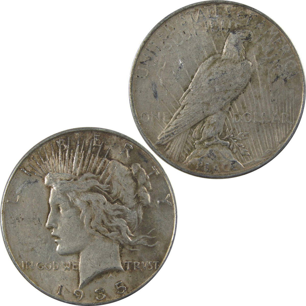 1935 Peace Silver Dollar XF EF Extremely Fine $1 Coin SKU:I24078