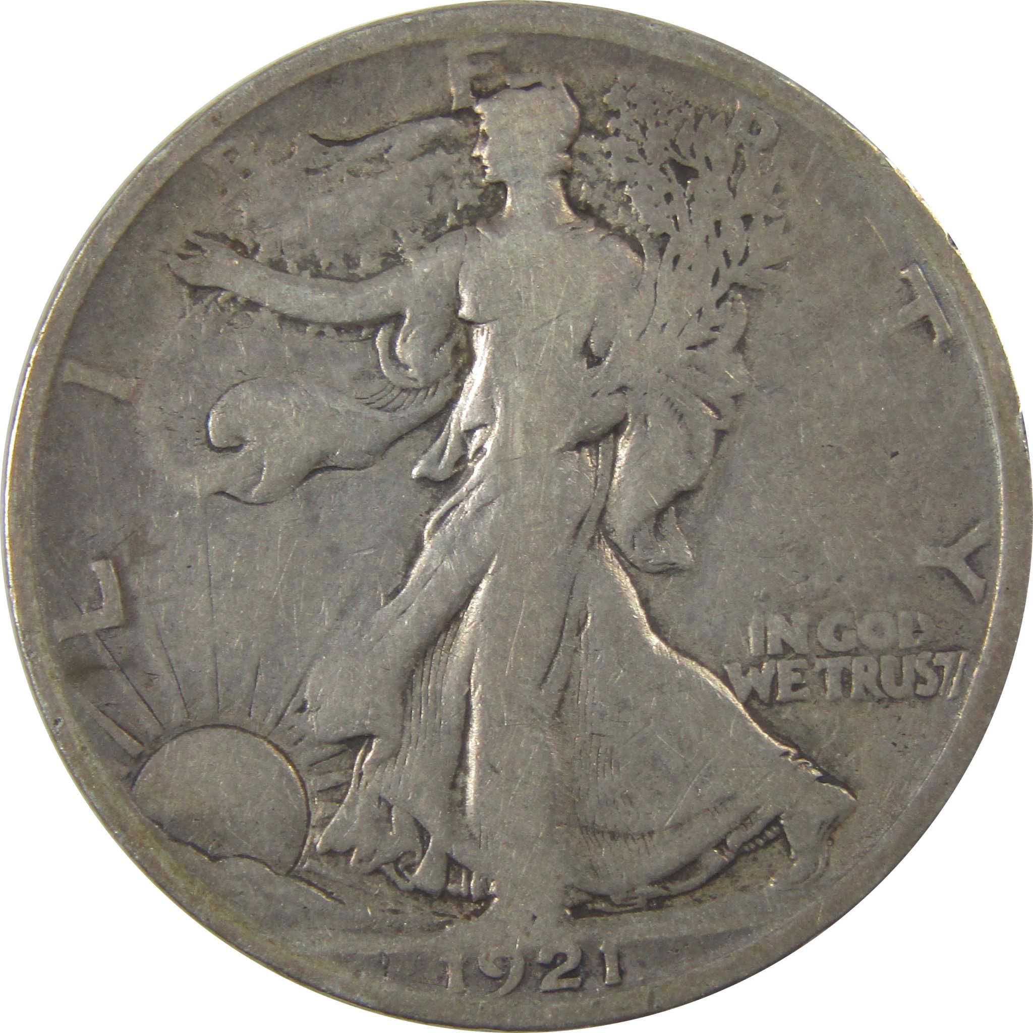 1921 S Liberty Walking Silver Half Dollar VG Very Good SKU:I24544