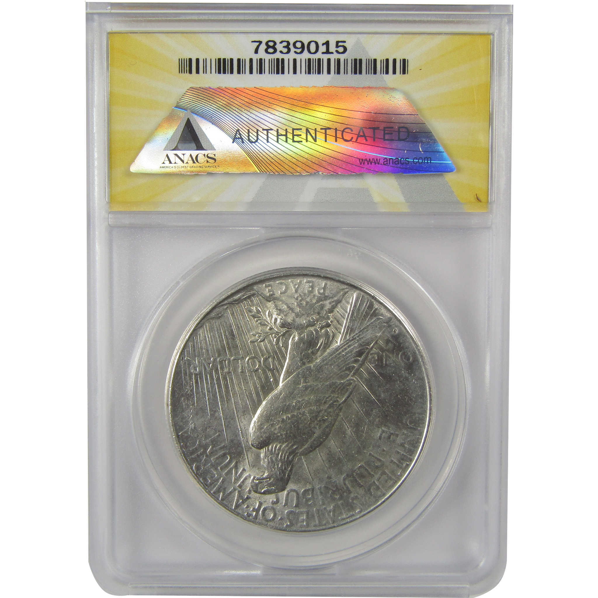 1923 S Peace Dollar AU 58 ANACS Silver $1 Coin SKU:I22154