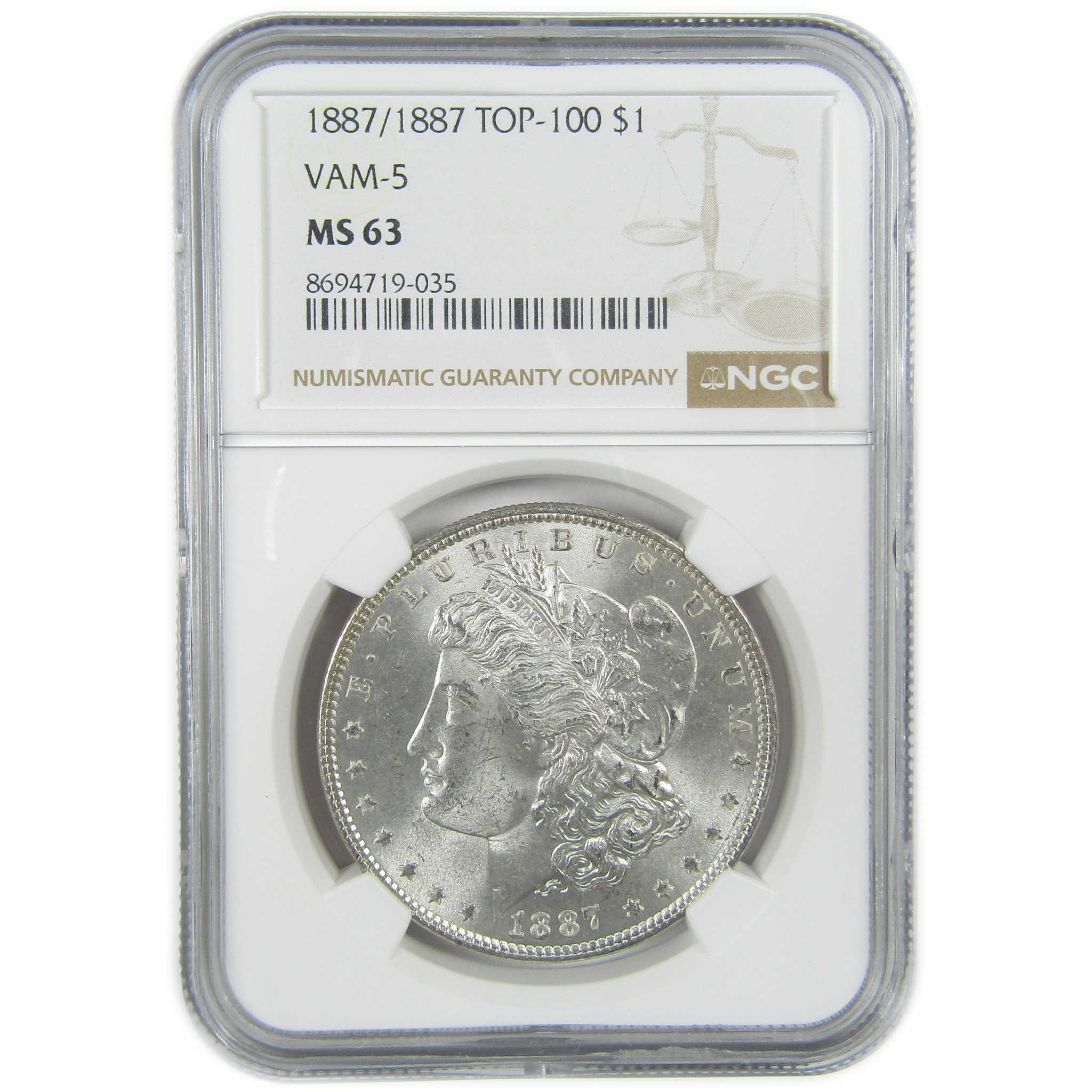 1887/1887 VAM-5 Doubled Date Morgan Silver Dollar MS 63 NGC SKU:I27565 - Morgan coin - Morgan silver dollar - Morgan silver dollar for sale - Profile Coins & Collectibles
