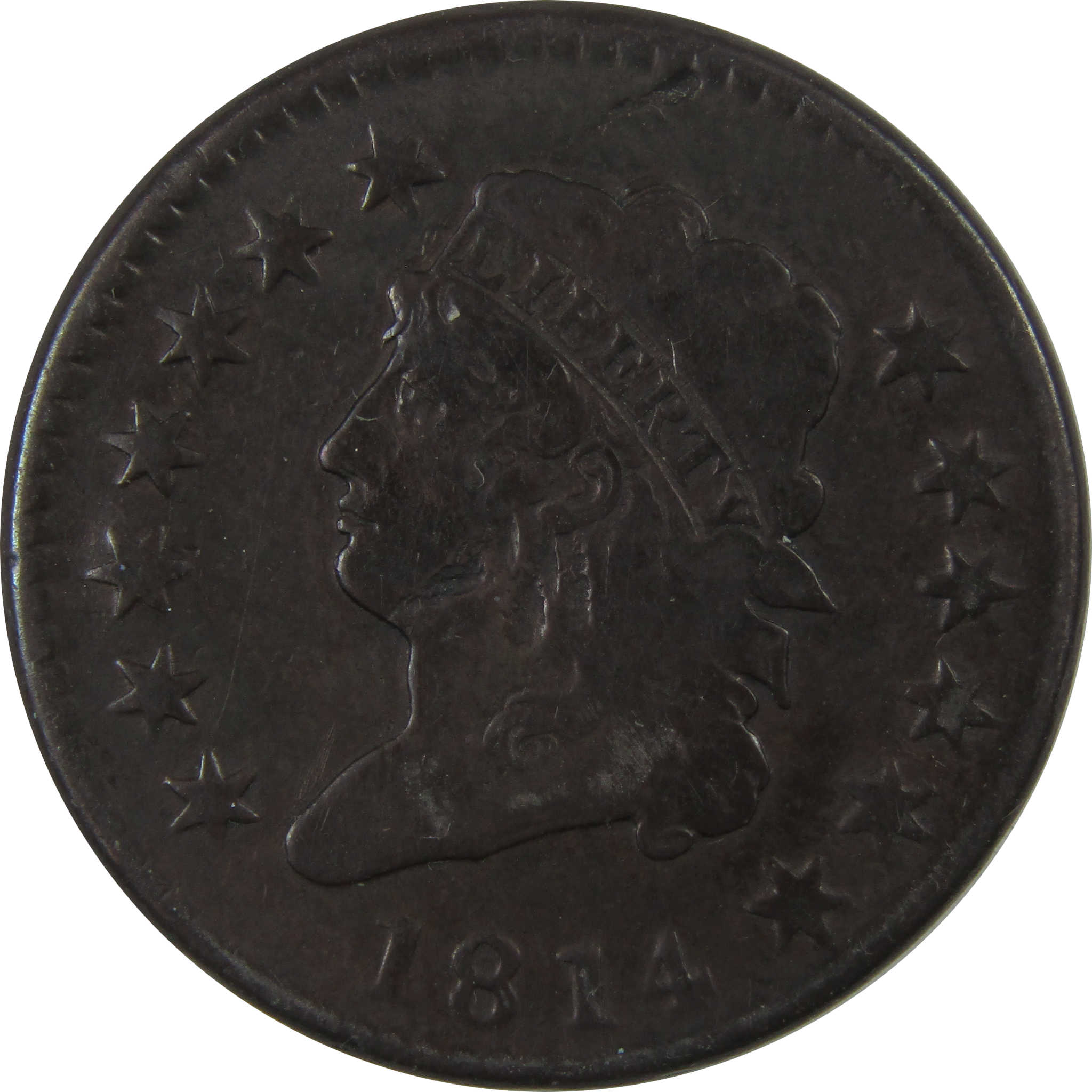 1814 Crosslet 4 Classic Head Copper Large Cent VG Details SKU:I24075