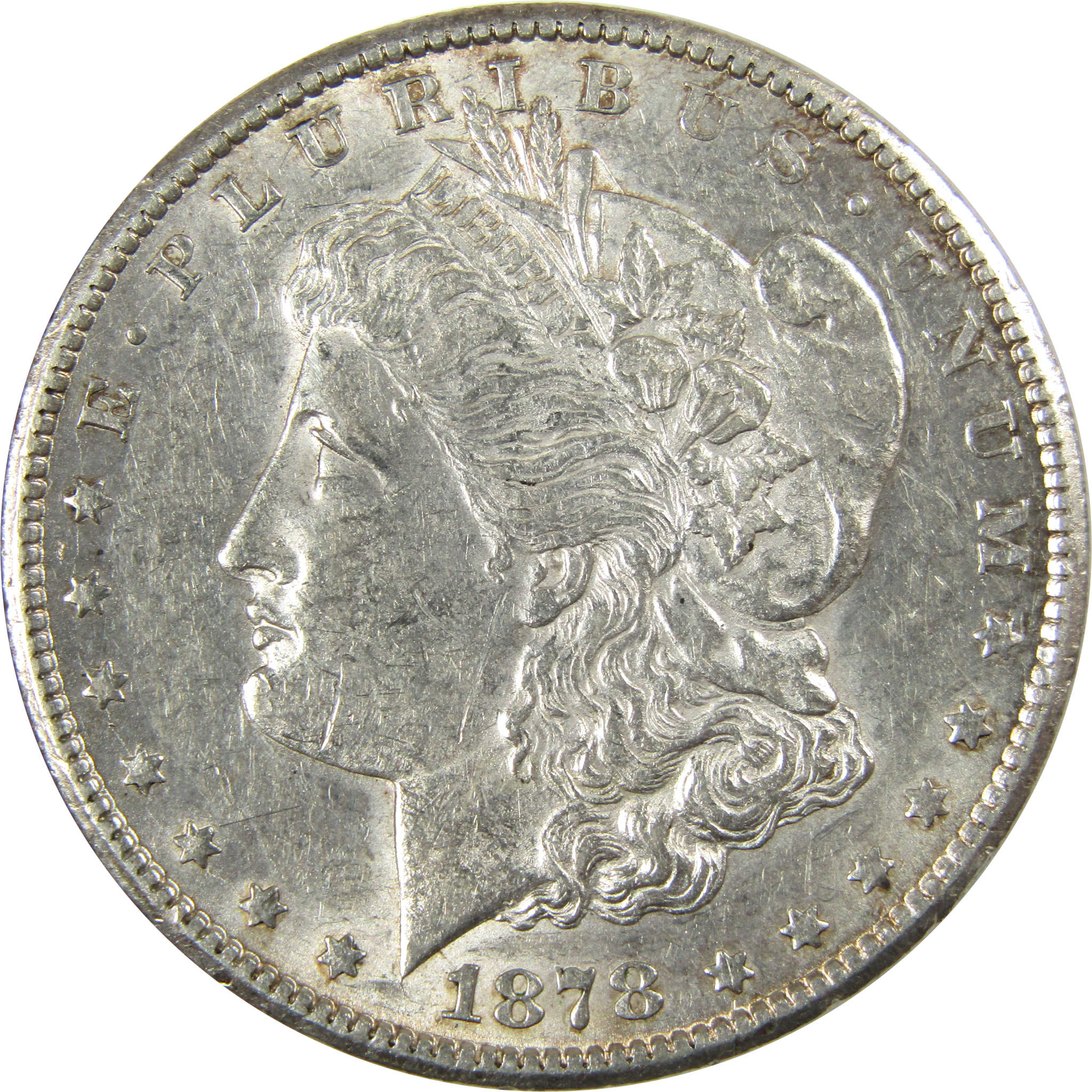 1878 CC Morgan Silver Dollar AU About Uncirculated $1 Coin SKU:I26016 - Morgan coin - Morgan silver dollar - Morgan silver dollar for sale - Profile Coins & Collectibles