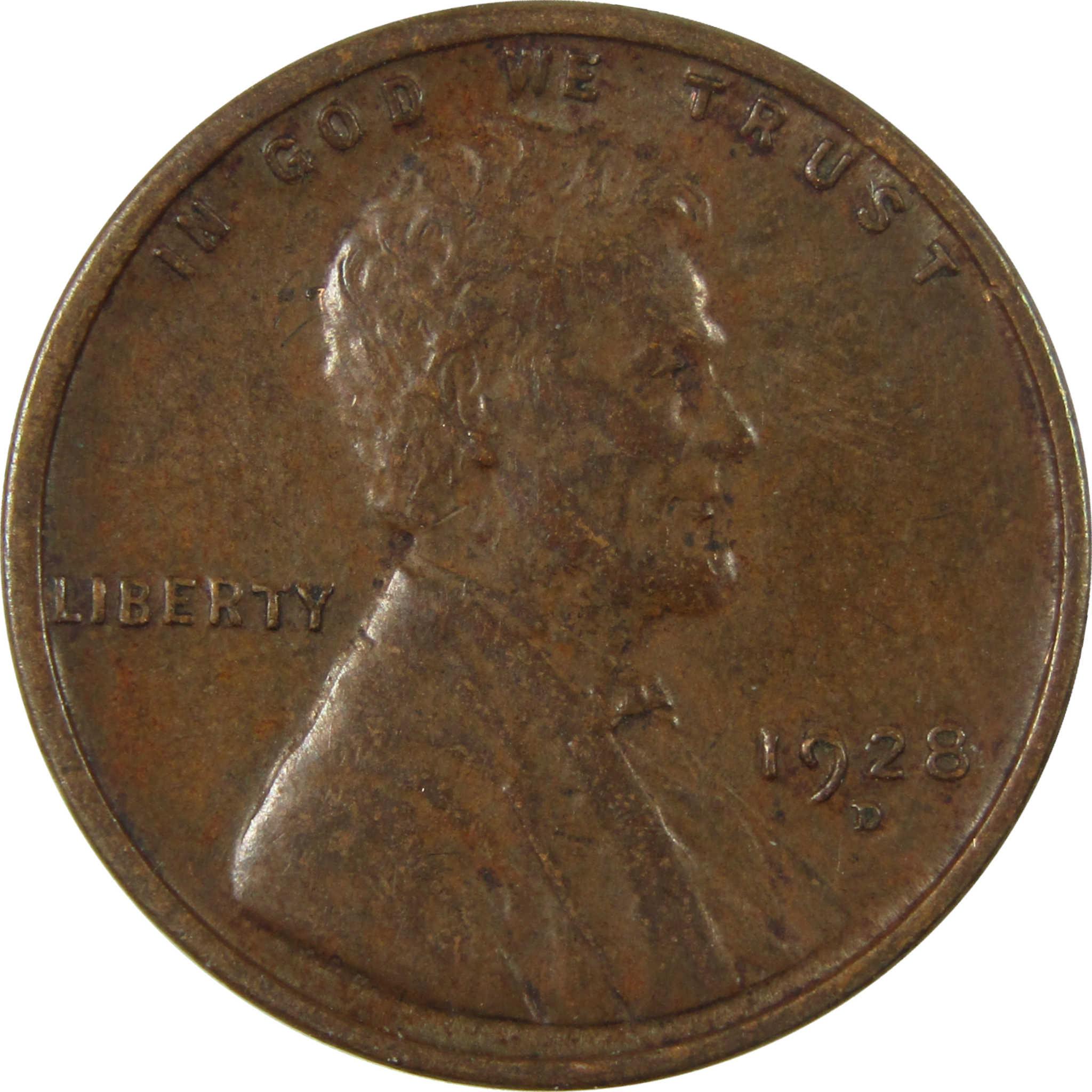 1928 D Lincoln Wheat Cent VF Very Fine Penny 1c Coin SKU:I27628