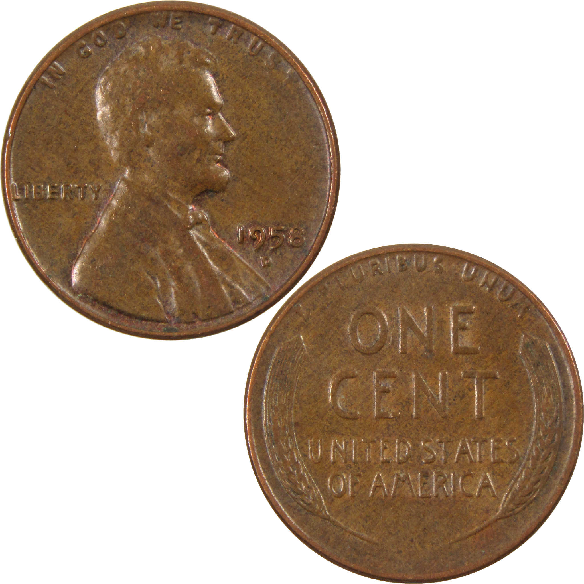 1958 D Lincoln Wheat Cent Circulated Penny 1c Coin Collectible