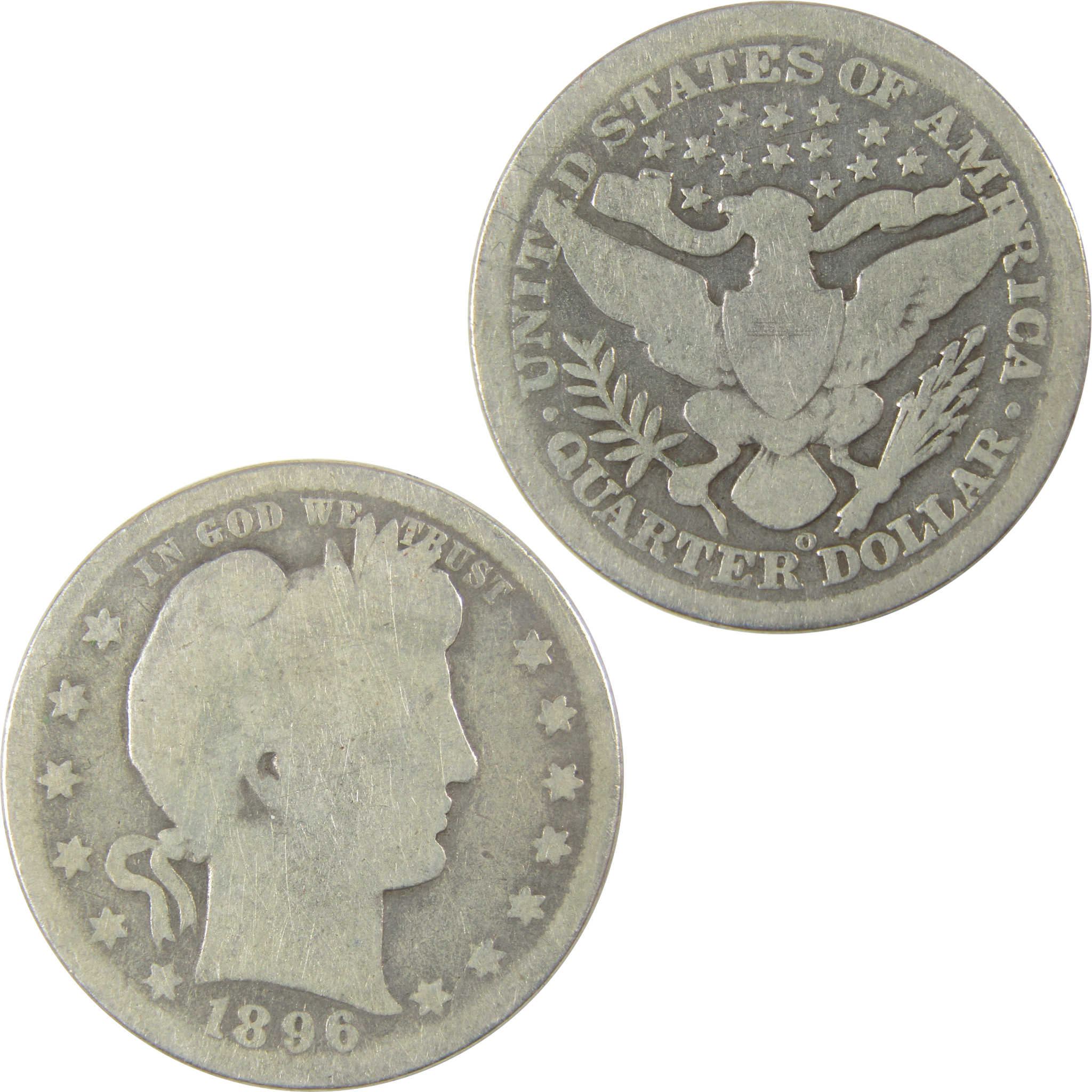 1896 O Barber Quarter AG About Good Silver 25c Coin SKU:I19766