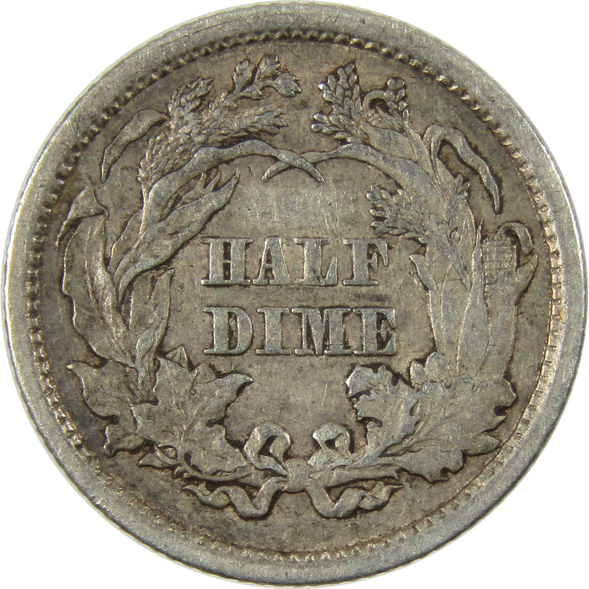 1860 Seated Liberty Silver Half Dime XF EF Extremely Fine 5c Coin