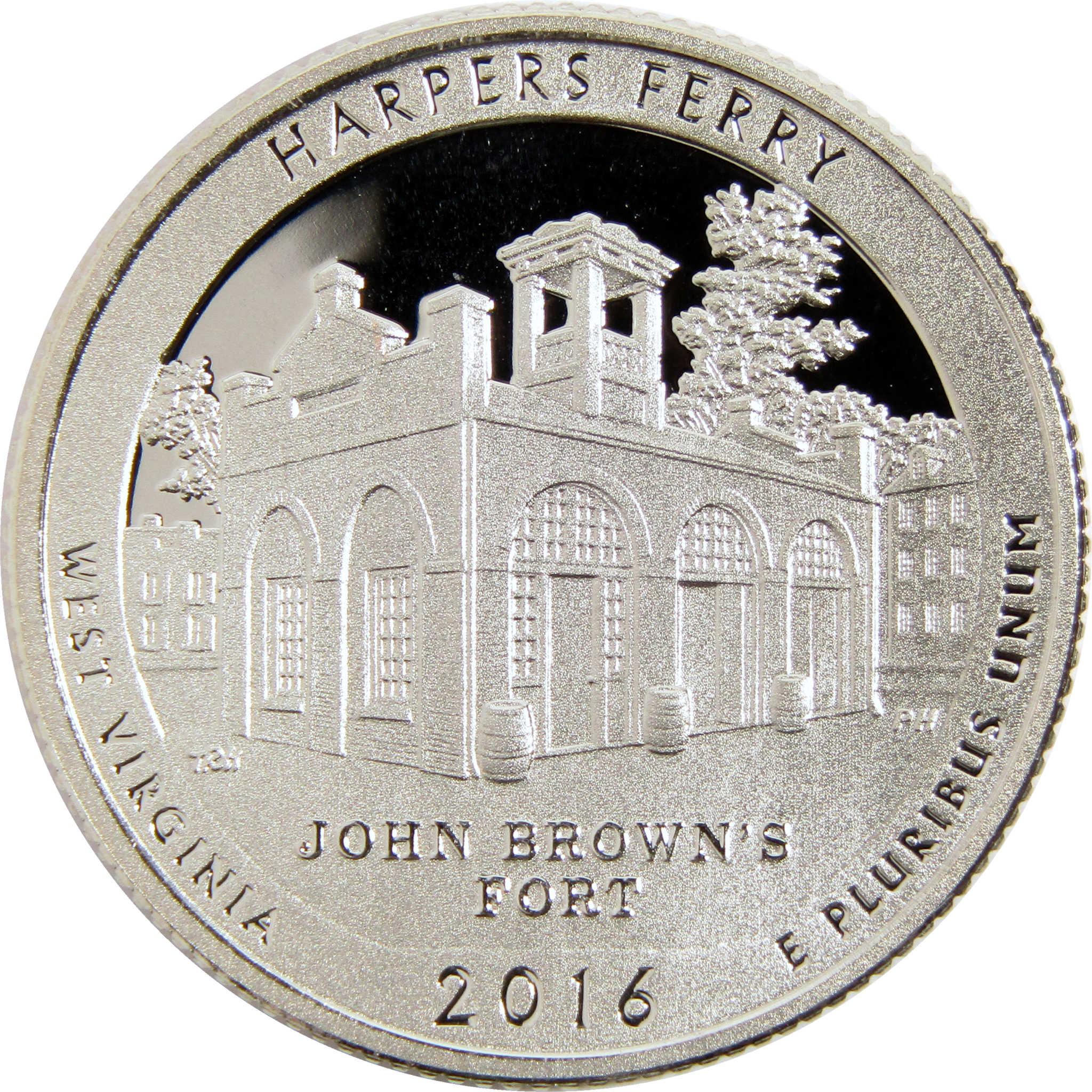 2016 Harpers Ferry West Virginia quarter featuring John Brown's Fort collectible coin