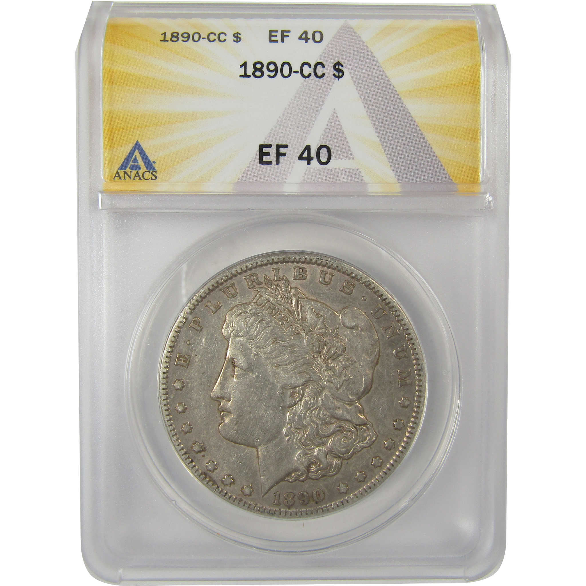 1890 CC Morgan Dollar EF 40 ANACS Silver $1 Coin SKU:I20802 - Morgan coin - Morgan silver dollar - Morgan silver dollar for sale - Profile Coins & Collectibles
