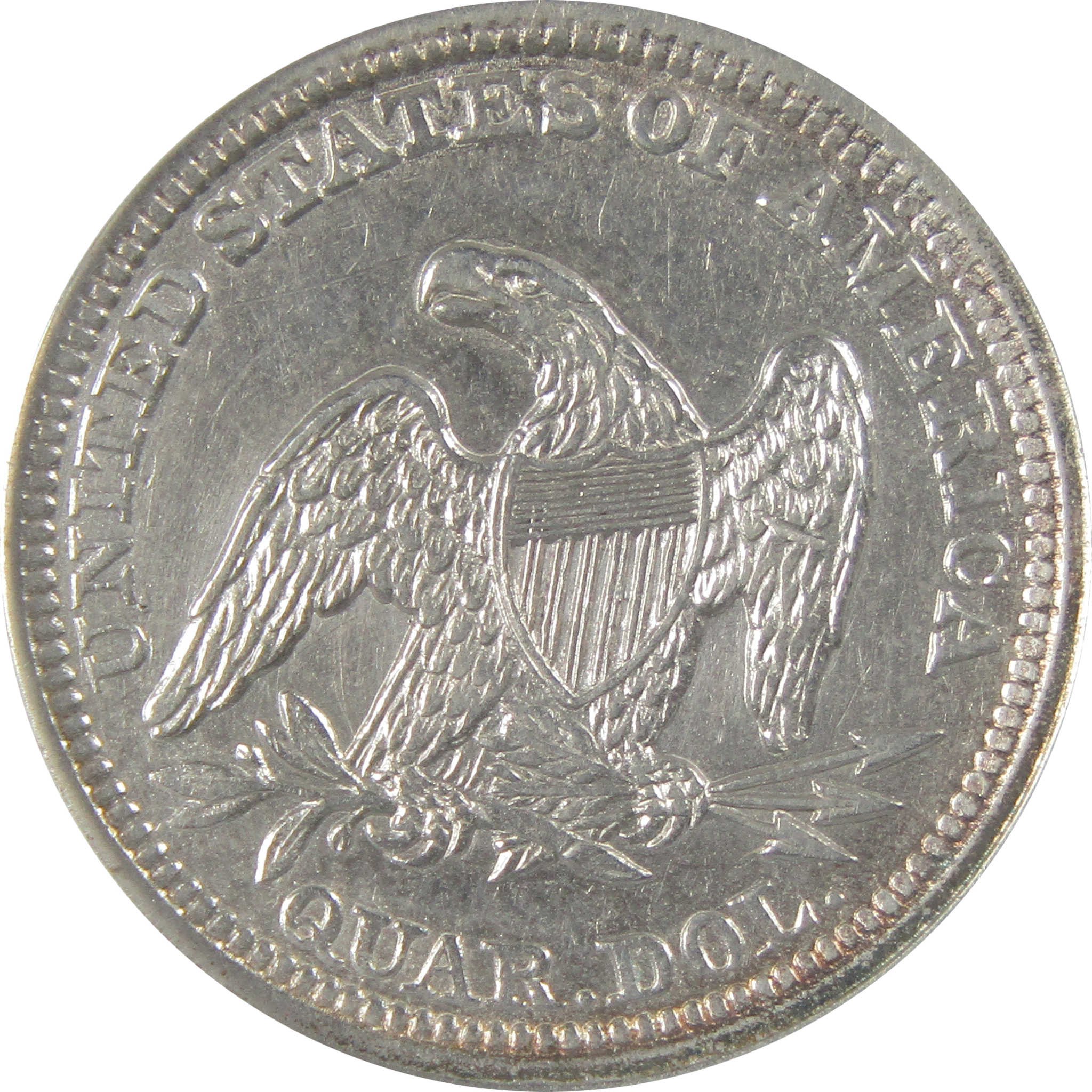 1857 Seated Liberty Quarter AU 53 Details ANACS Silver SKU:CP144