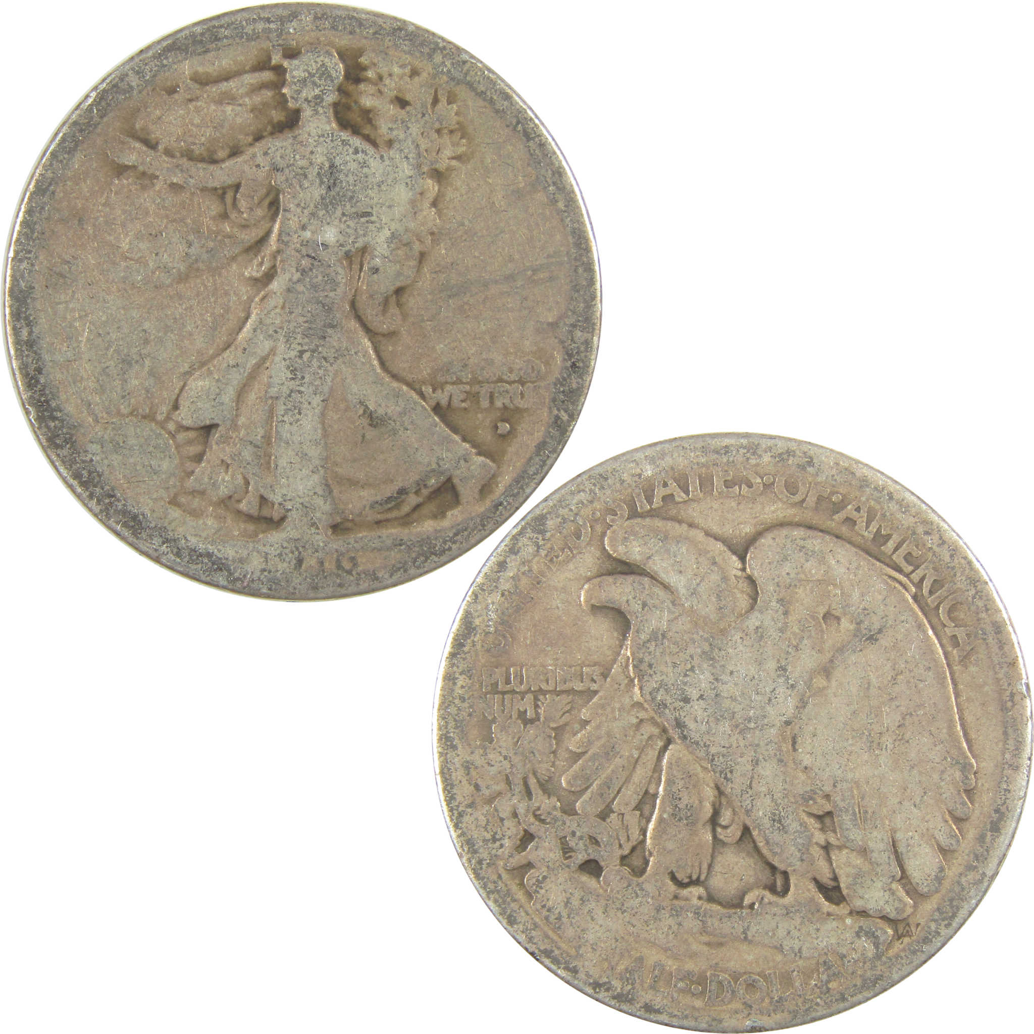 1916 D Liberty Walking Half Dollar AG Details Silver SKU:I20048