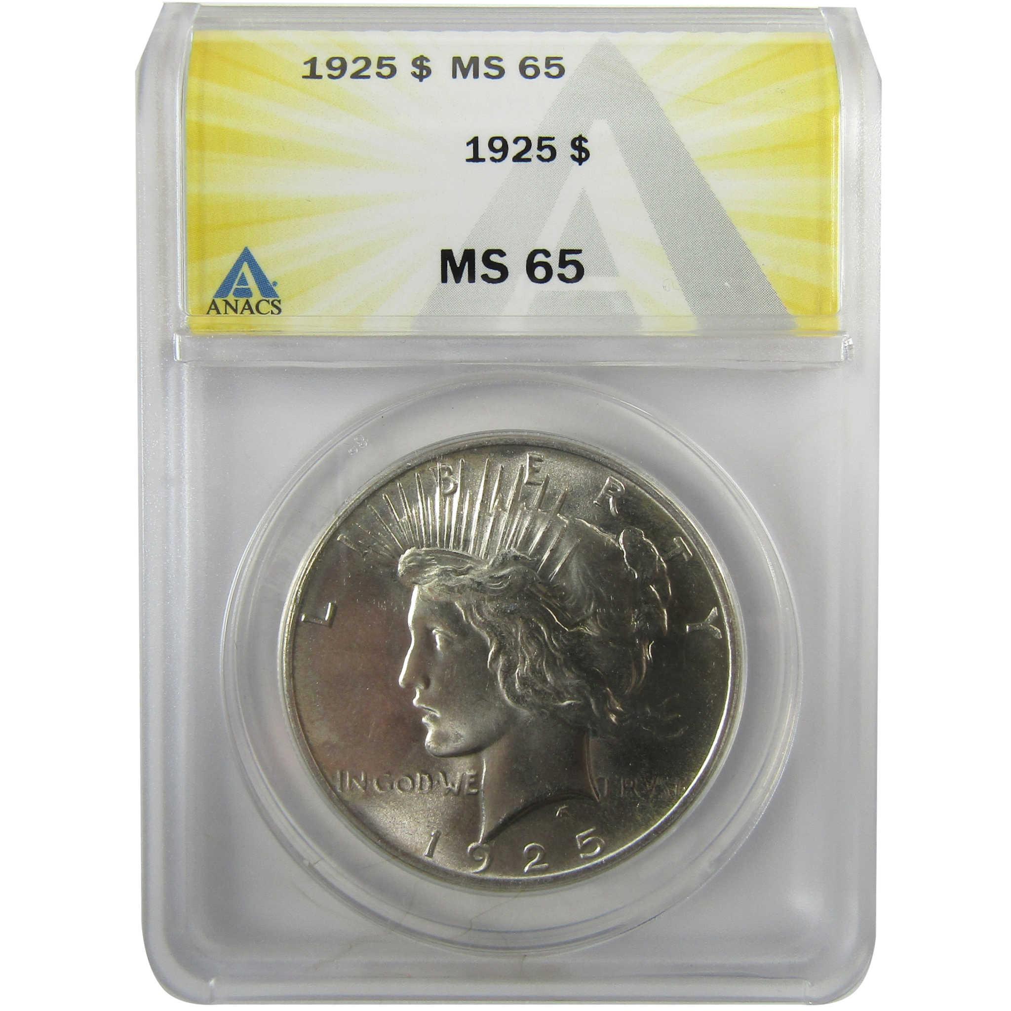 1925 Peace Silver Dollar MS 65 ANACS Uncirculated $1 CoinSKU:I28079