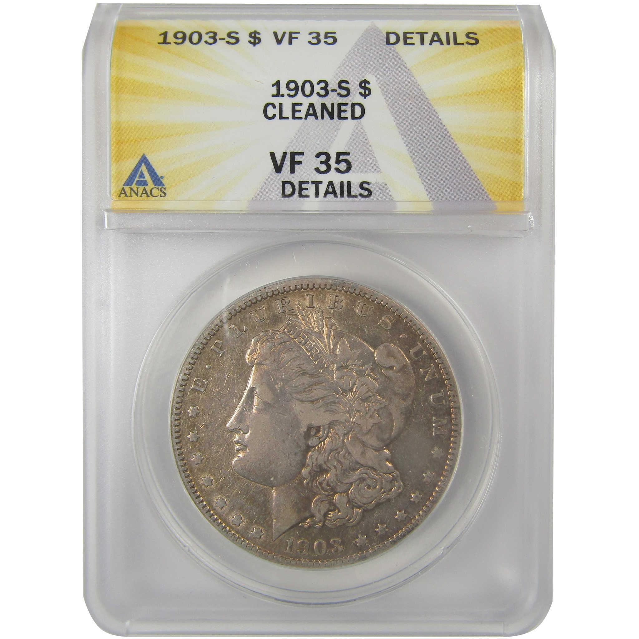 1903 S Morgan Dollar VF 35 Details ANACS Silver $1 Coin SKU:I21776 - Morgan coin - Morgan silver dollar - Morgan silver dollar for sale - Profile Coins & Collectibles