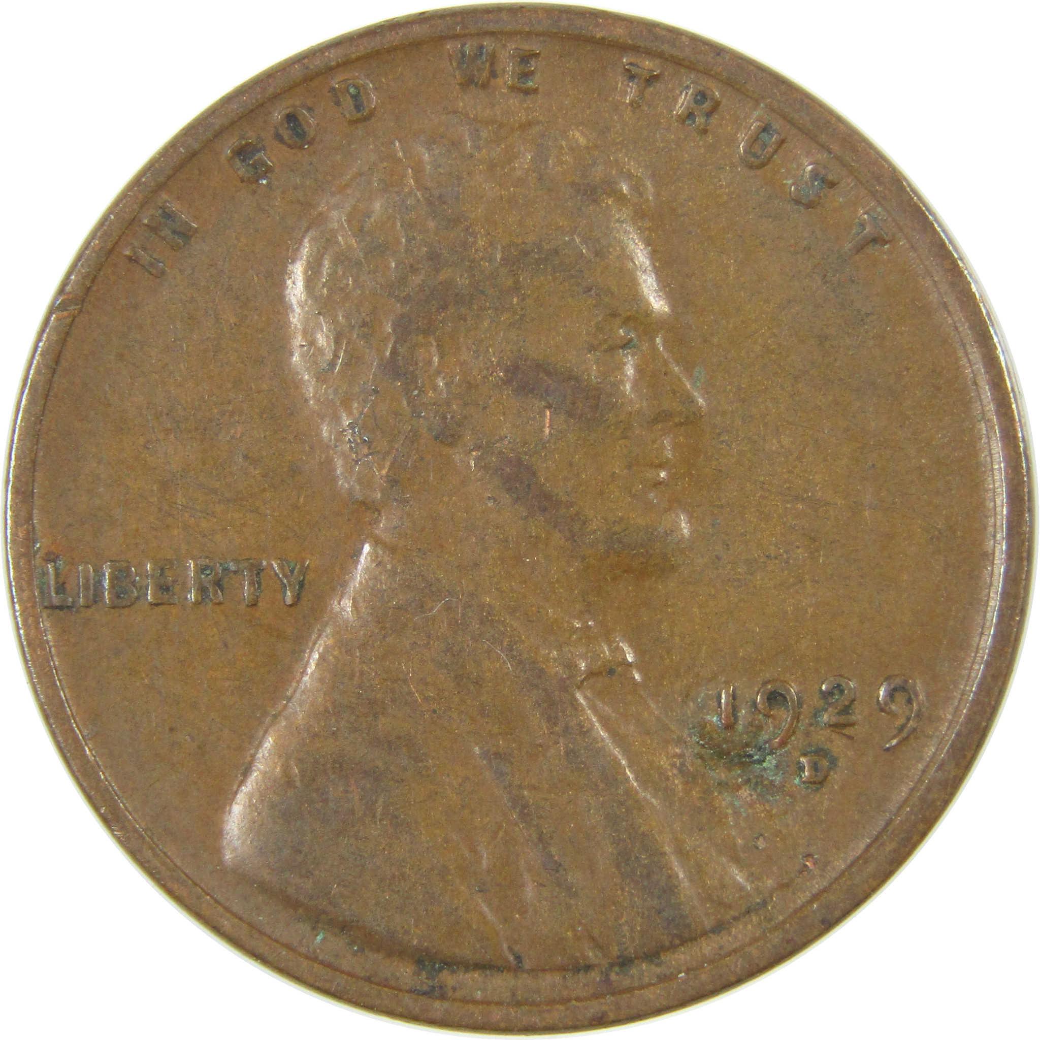 1929 D Lincoln Wheat Cent VF Very Fine Penny 1c Coin SKU:I27268