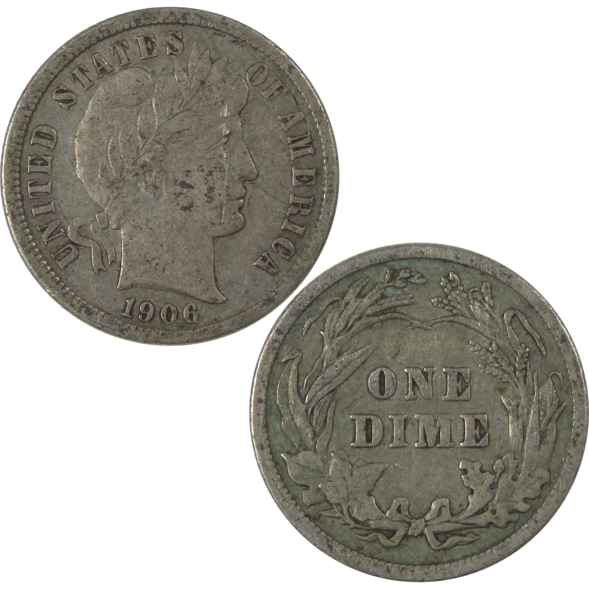 1906 Barber Dime XF EF Extremely Fine Silver 10c Coin SKU:I21116