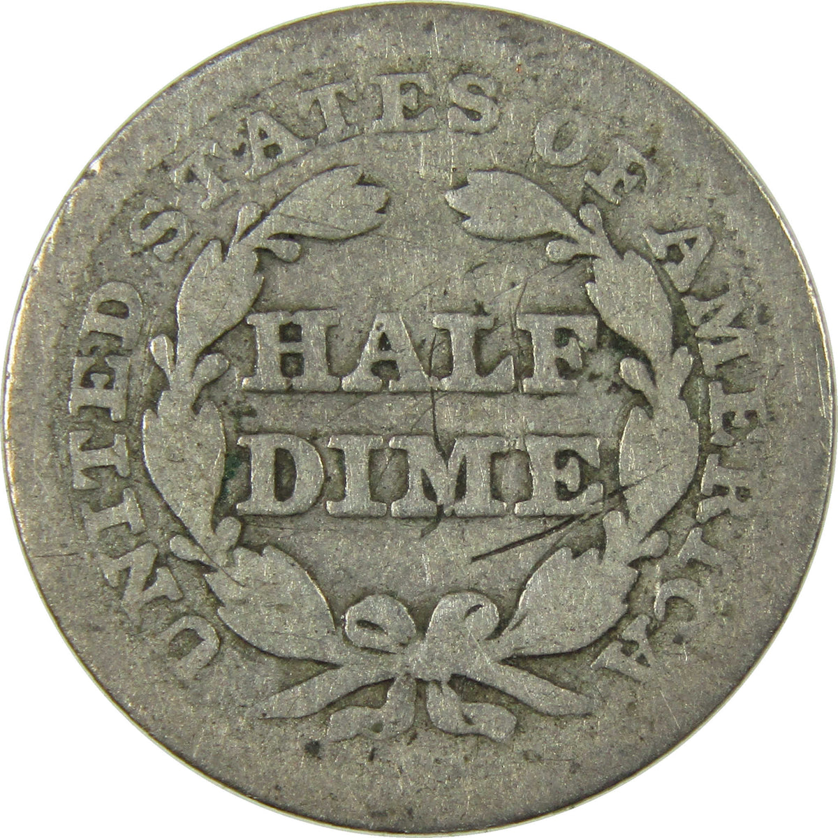 1847 Seated Liberty Silver Half Dime Circulated 5c Coin Collectible