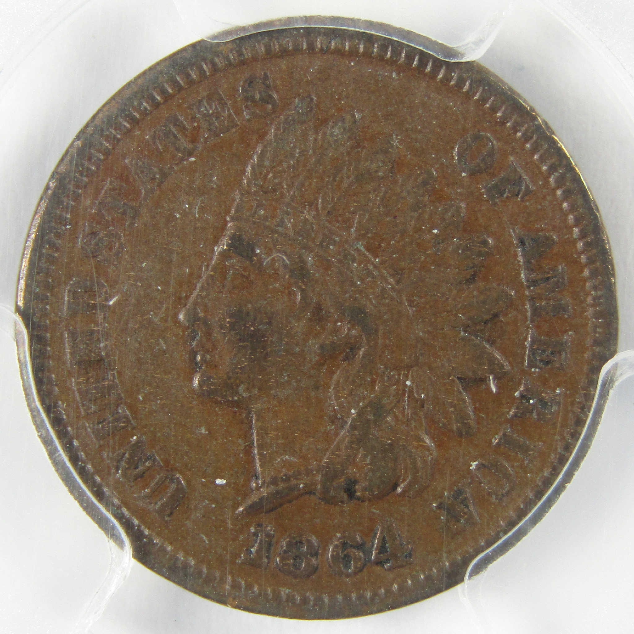 1864 L Repunched Date FS-2303 Indian Head Bronze Cent XF 40 PCGS Penny