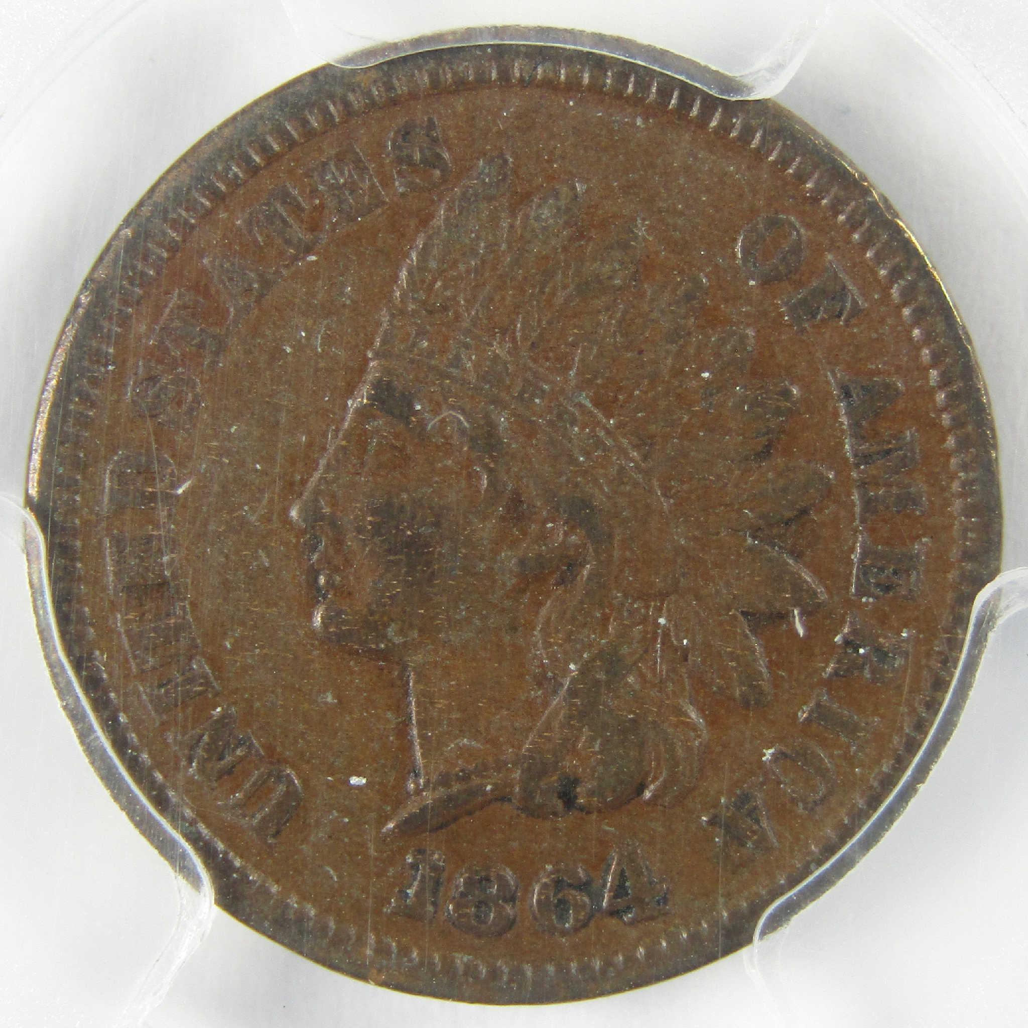 1864 L Repunched Date FS-2303 Indian Head Bronze Cent XF 40 PCGS Penny