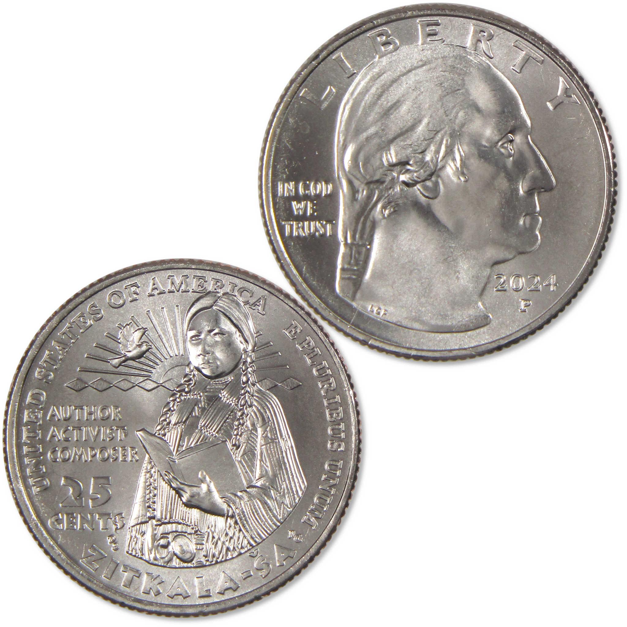 2024 P Zitkala-Sa American Women Quarter Uncirculated Clad 25c Coin