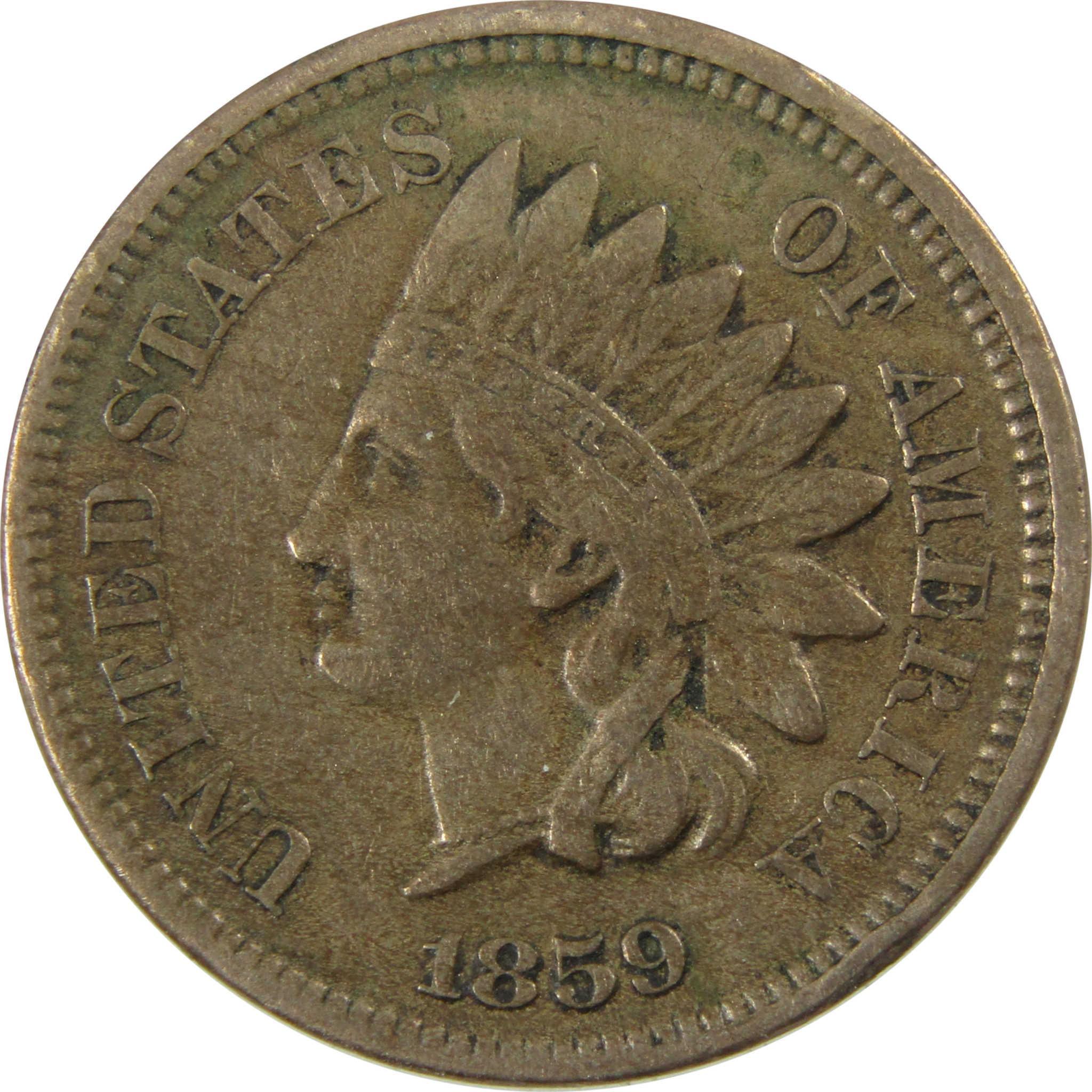 1859 Indian Head Cent VF Very Fine Penny 1c Coin SKU:CP1139