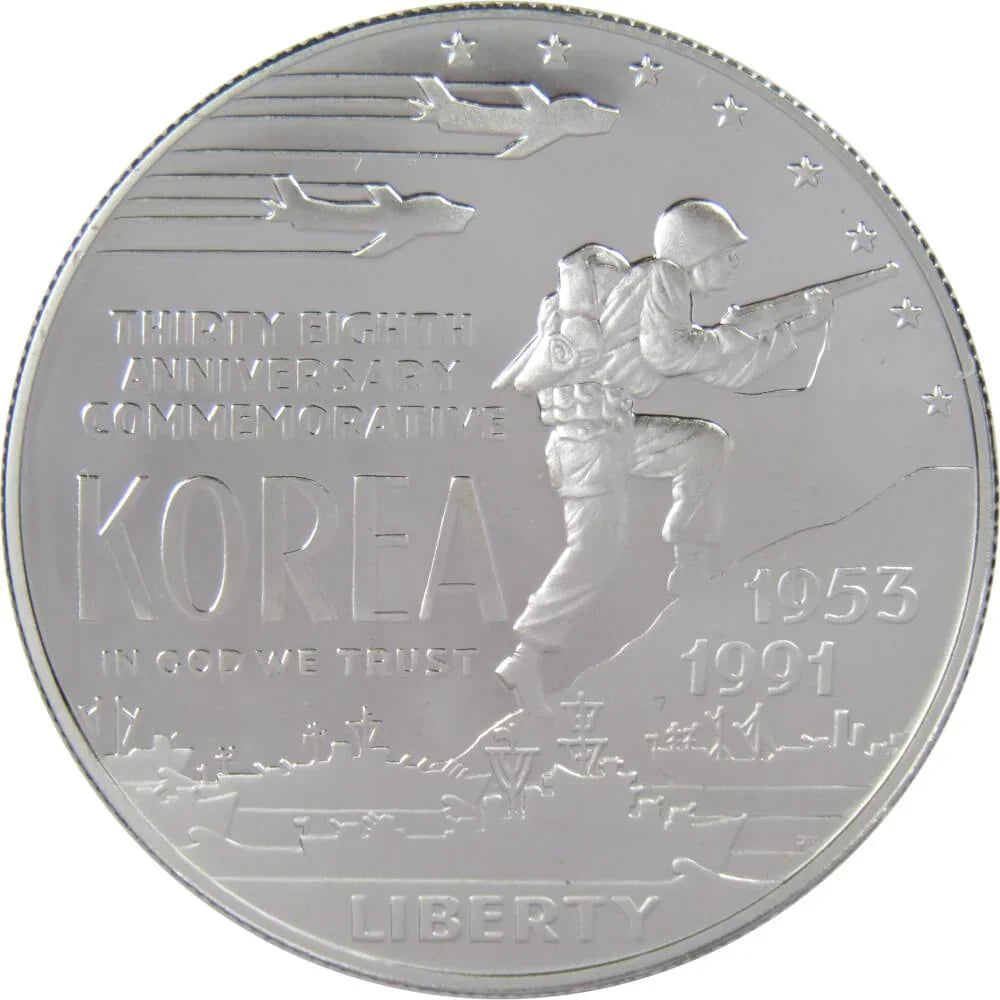 1991 P Korean War Memorial Commemorative Silver Dollar Proof $1 Coin