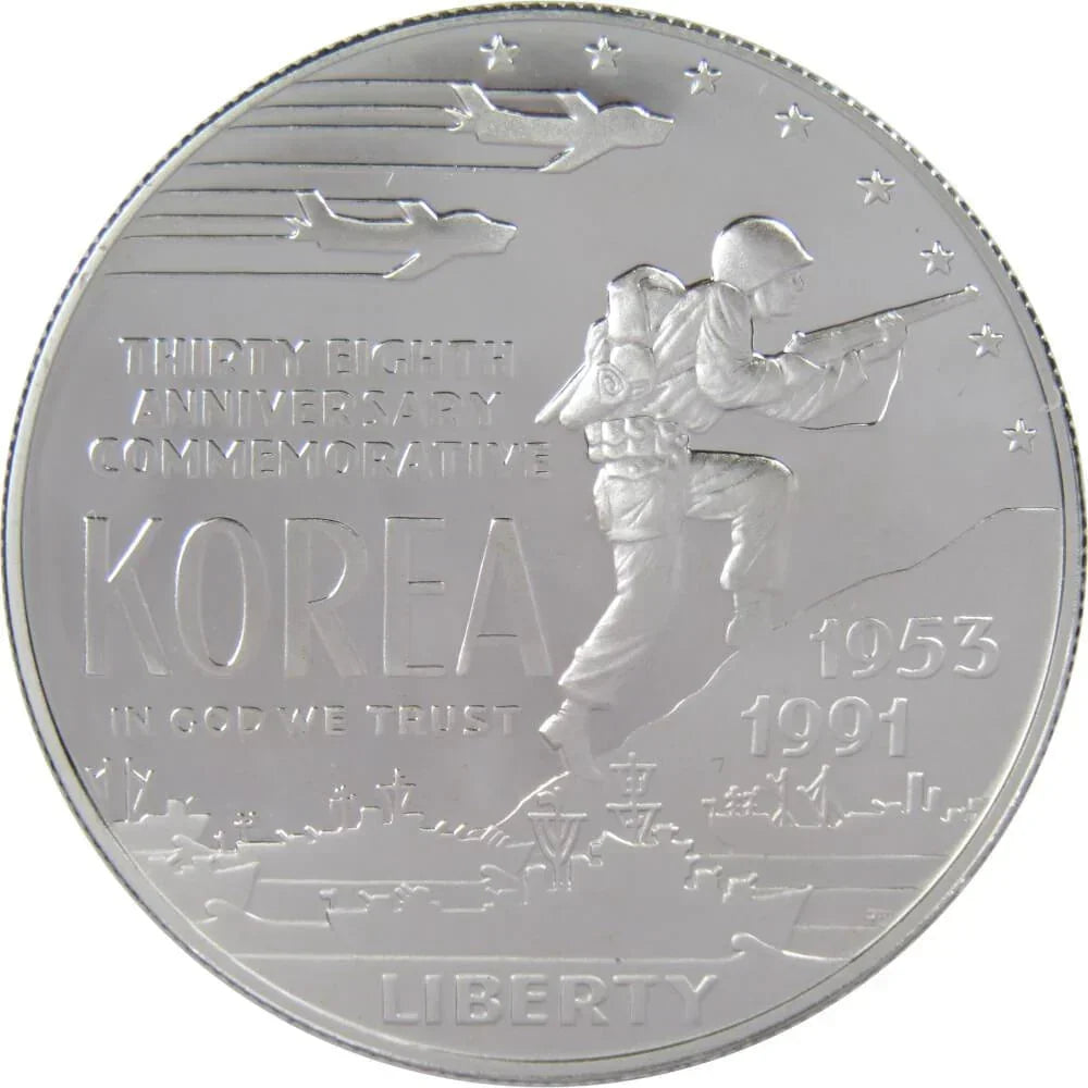 1991 P Korean War Memorial Commemorative Silver Dollar Proof $1 Coin