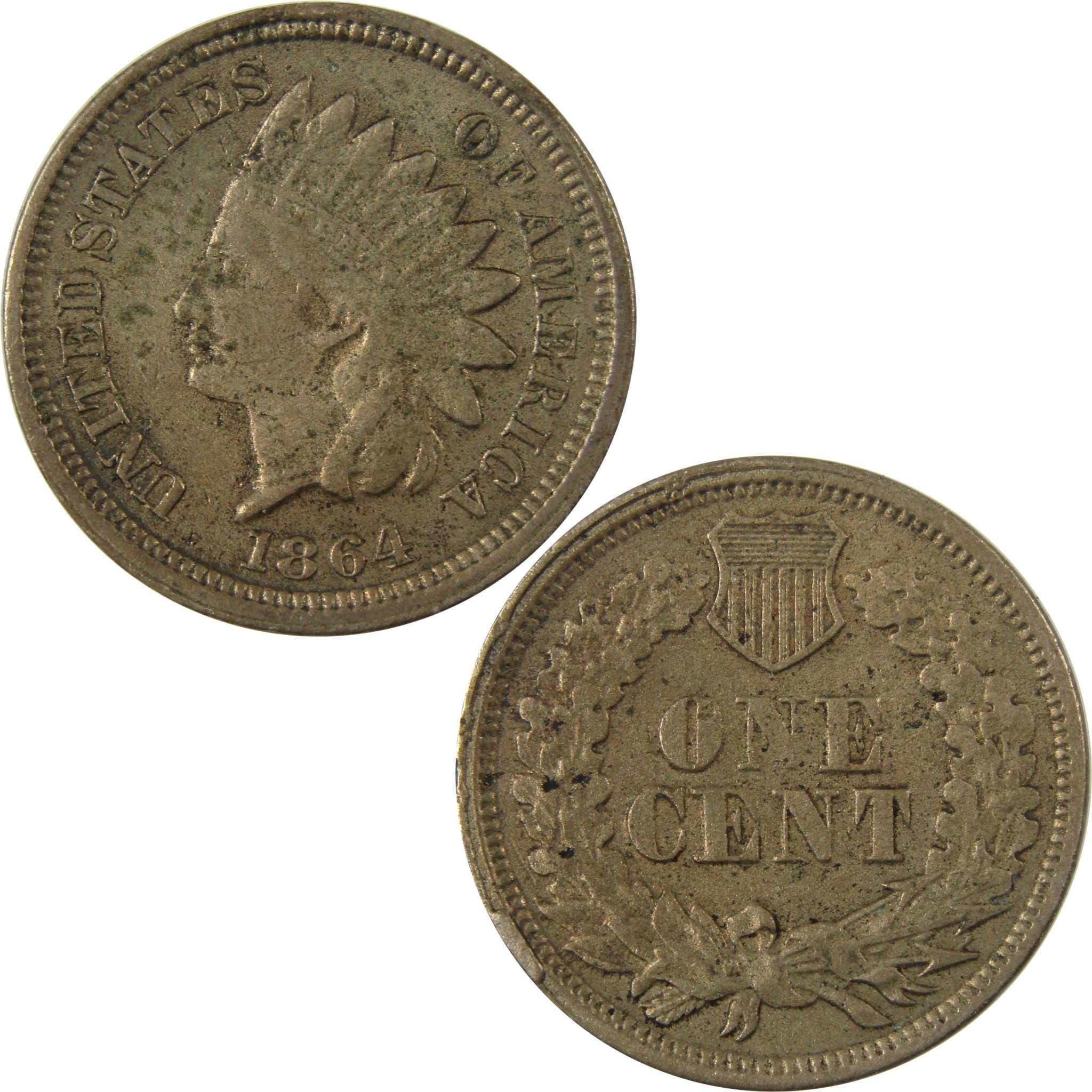 1864 Indian Head Copper-Nickel 1c Extremely Fine Details SKU:CP1165
