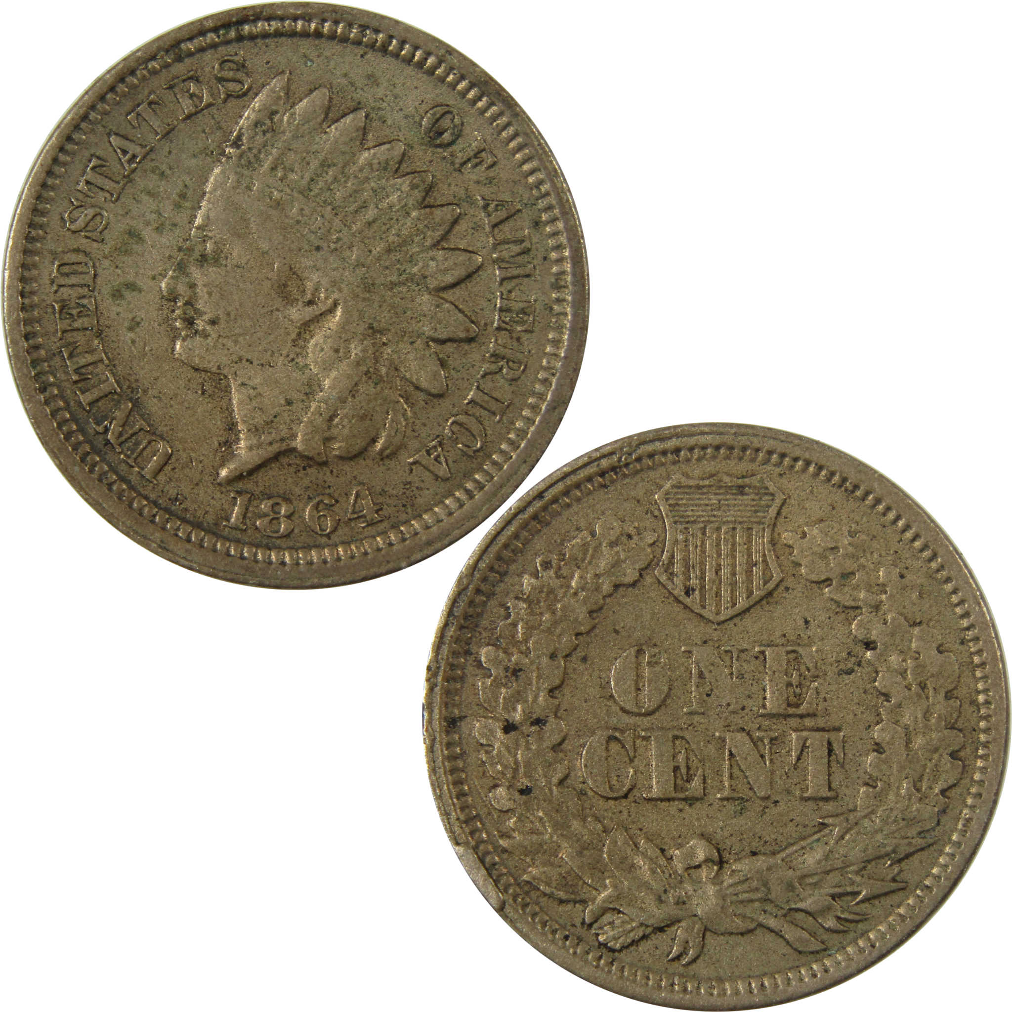 1864 Indian Head Copper-Nickel 1c Extremely Fine Details SKU:CP1165