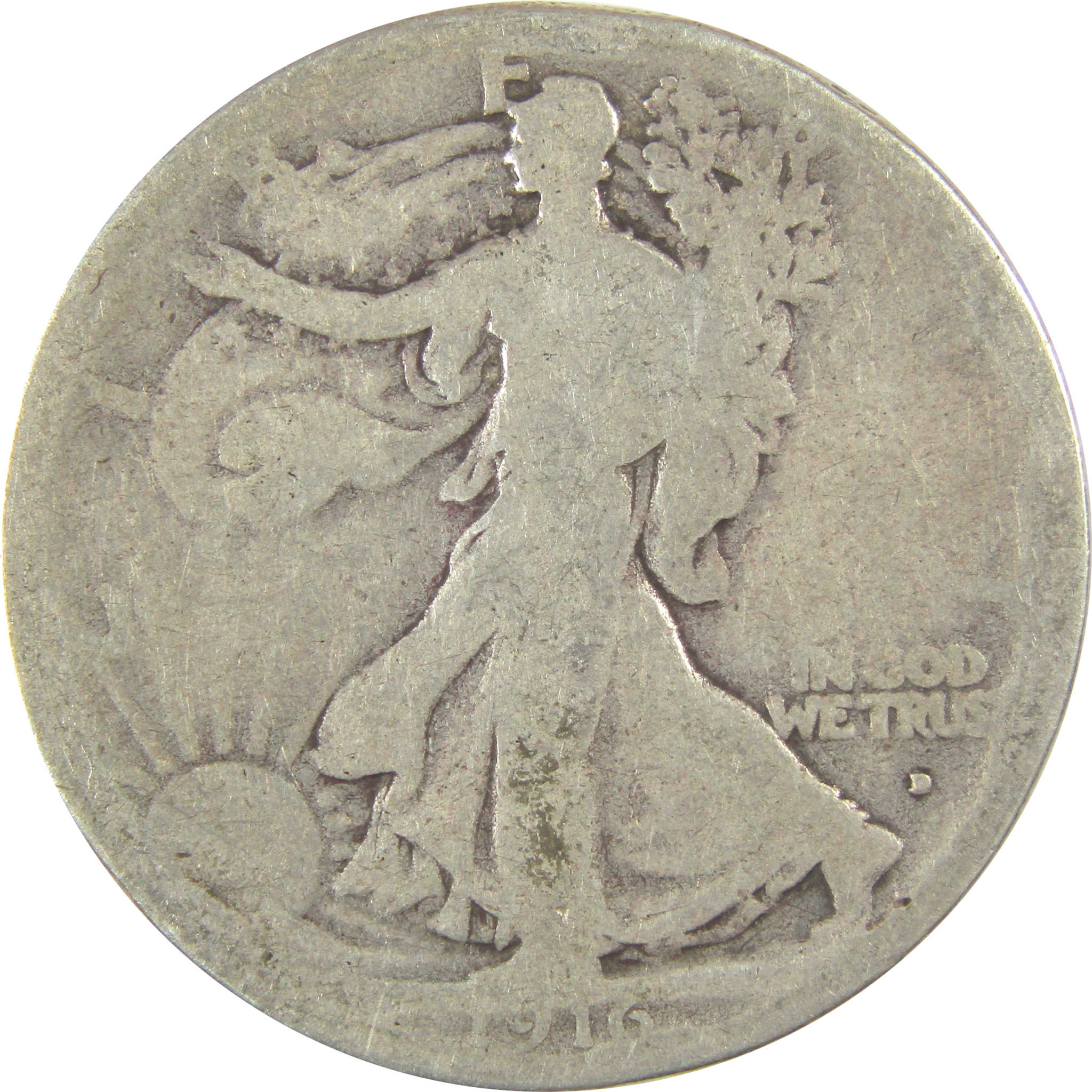 1916 D Liberty Walking Half Dollar AG About Good Silver SKU:I19774